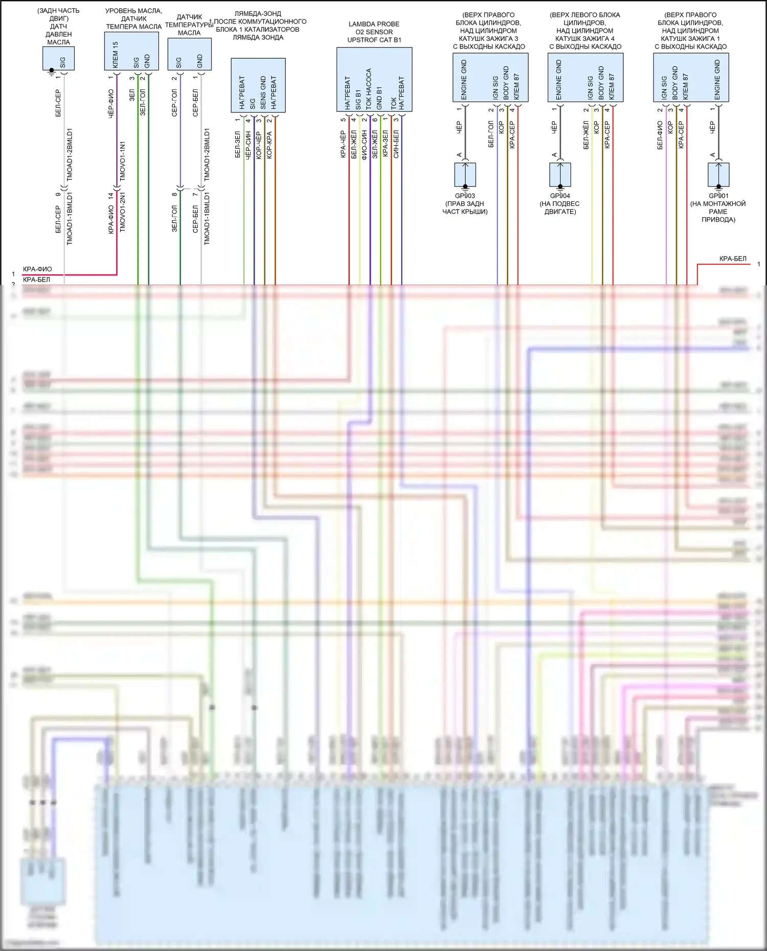 Cayenne S Porsche III рестайлинг (2023-2024): Электросхема двигателя 3,0л турбо (3 из 8) 
