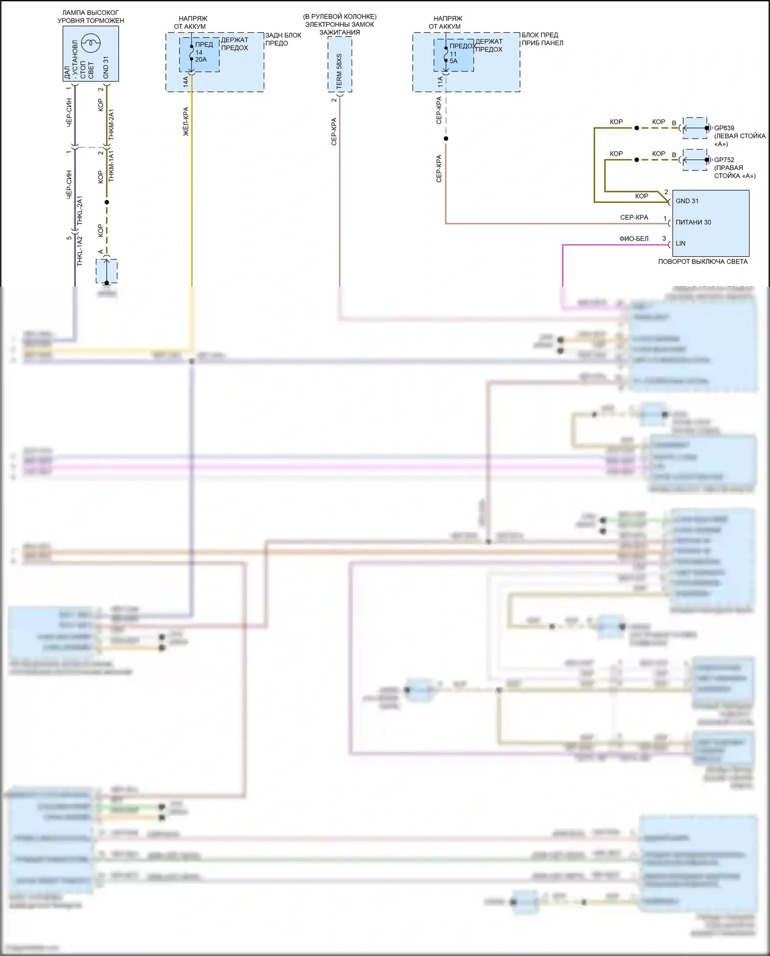 Cayenne S Porsche III рестайлинг (2023-2024): Электросхема фар и фонарей (2 из 2) 