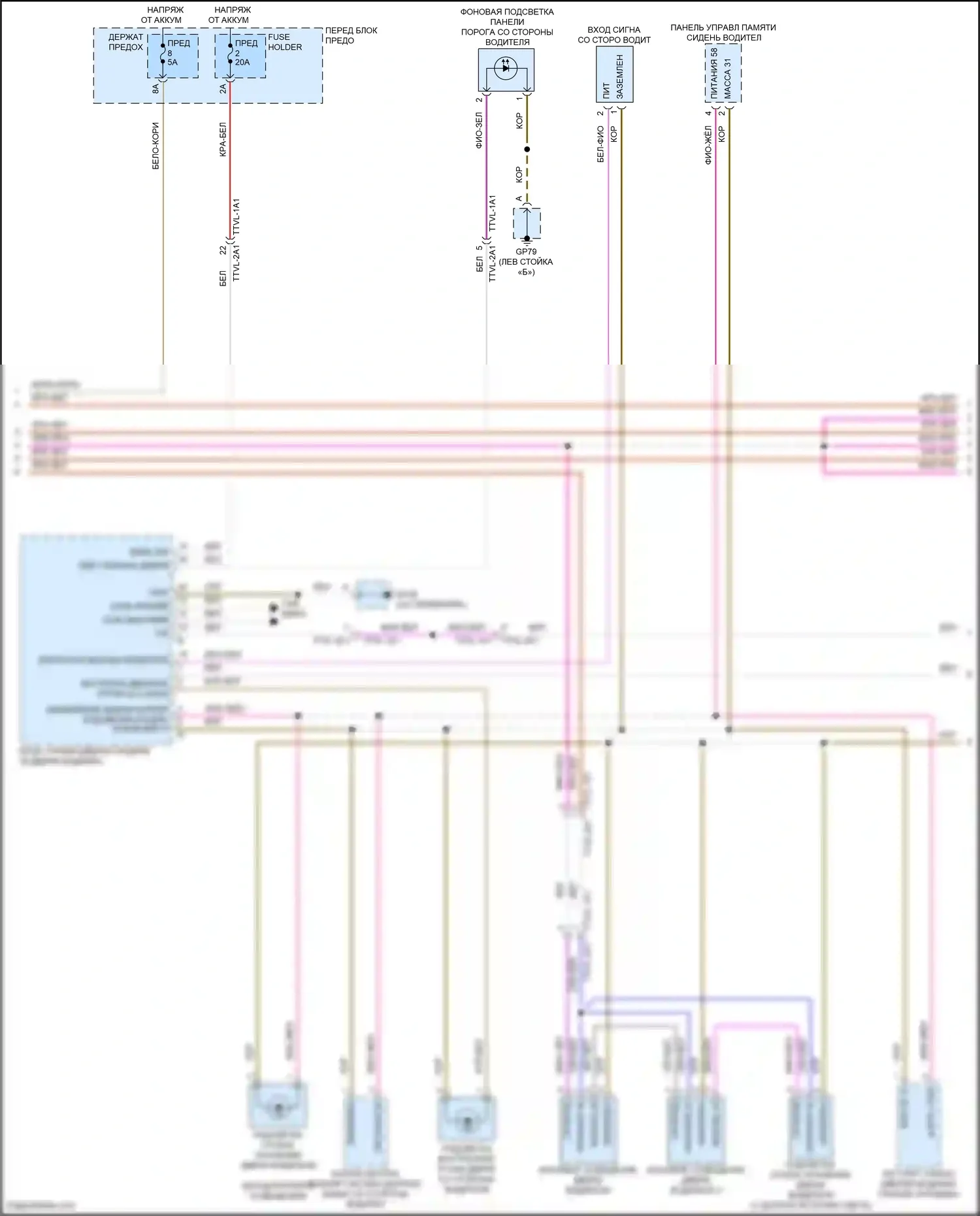Cayenne S Porsche III рестайлинг (2023-2024): Электросхема освещения салона (5 из 8) 