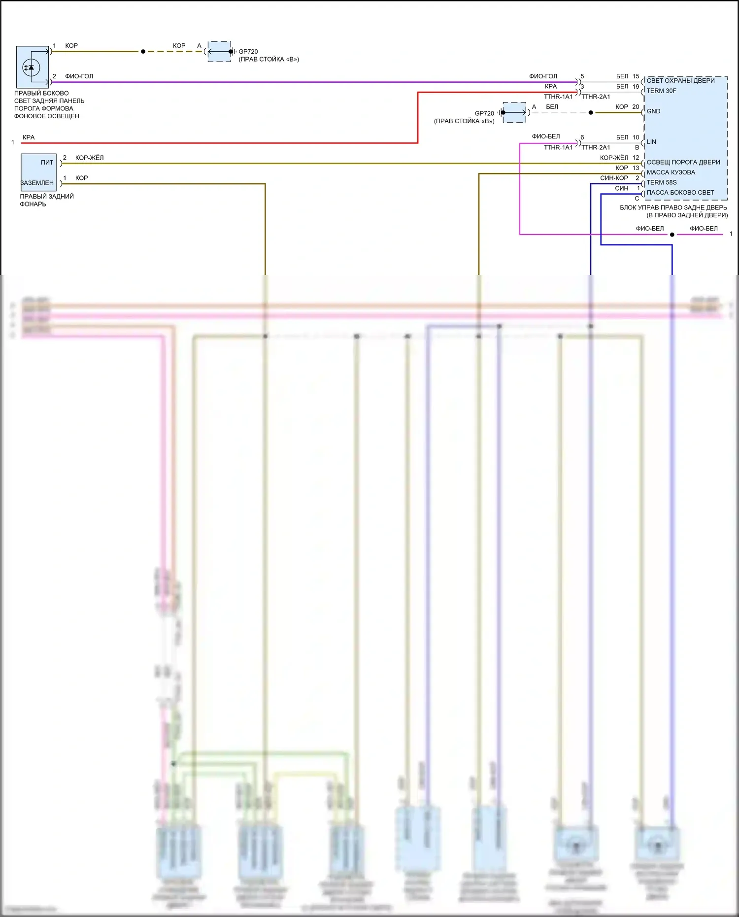 Cayenne S Porsche III рестайлинг (2023-2024): Электросхема освещения салона (7 из 8) 