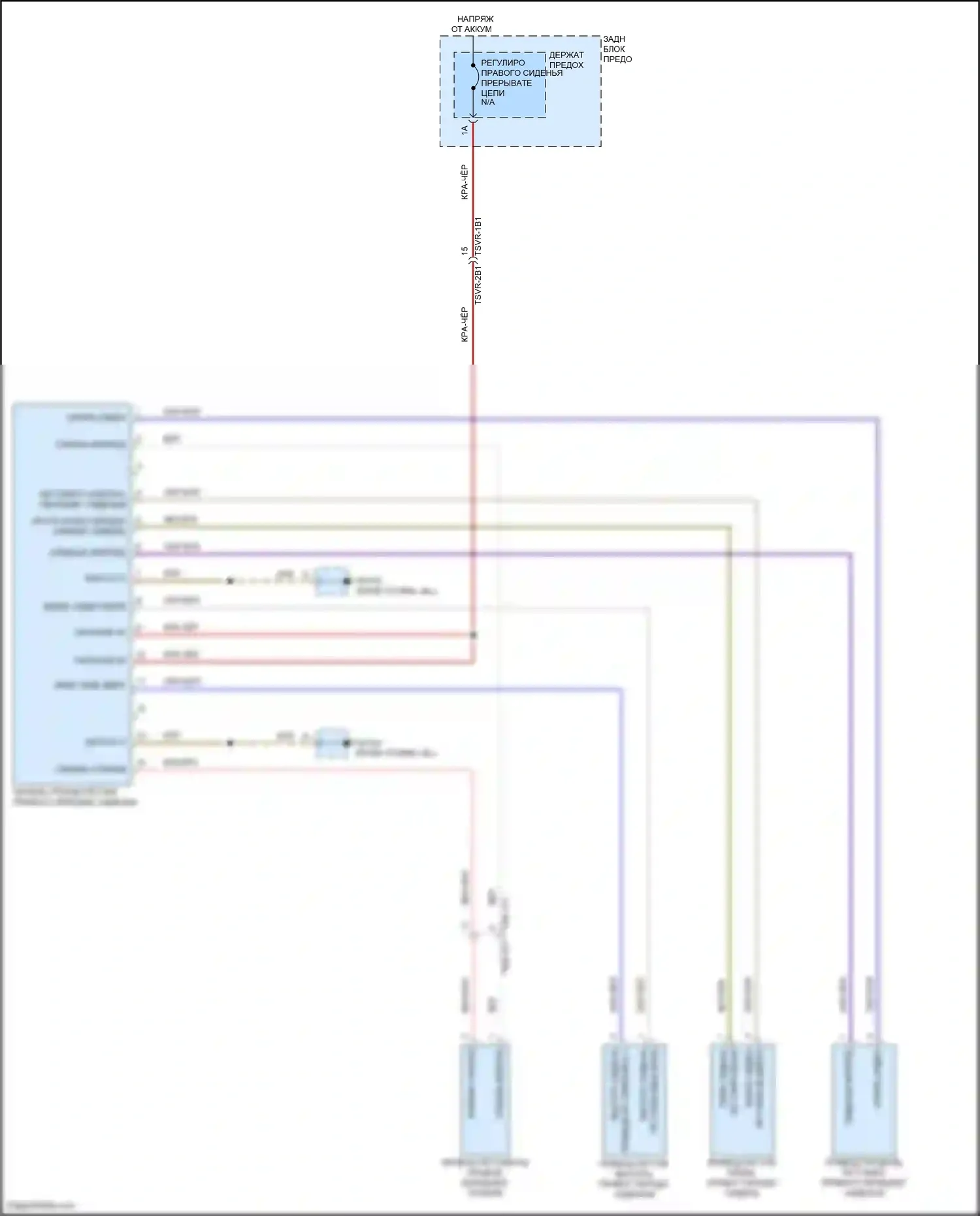 Cayenne S Porsche III рестайлинг (2023-2024): Электросхема сиденья с электроприводом переднего пассажира 