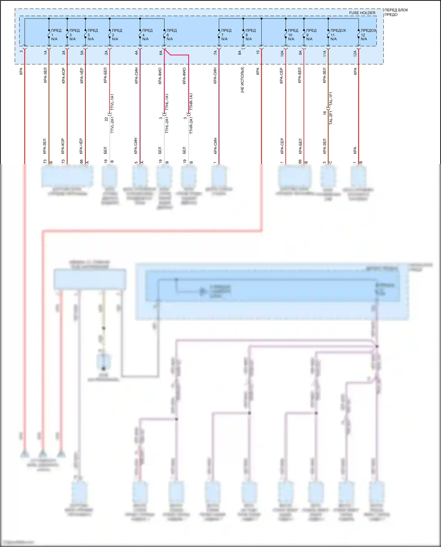 Cayenne S Porsche III (2017-2023): Электросхема блока предохранителей реле (2 из 9) 