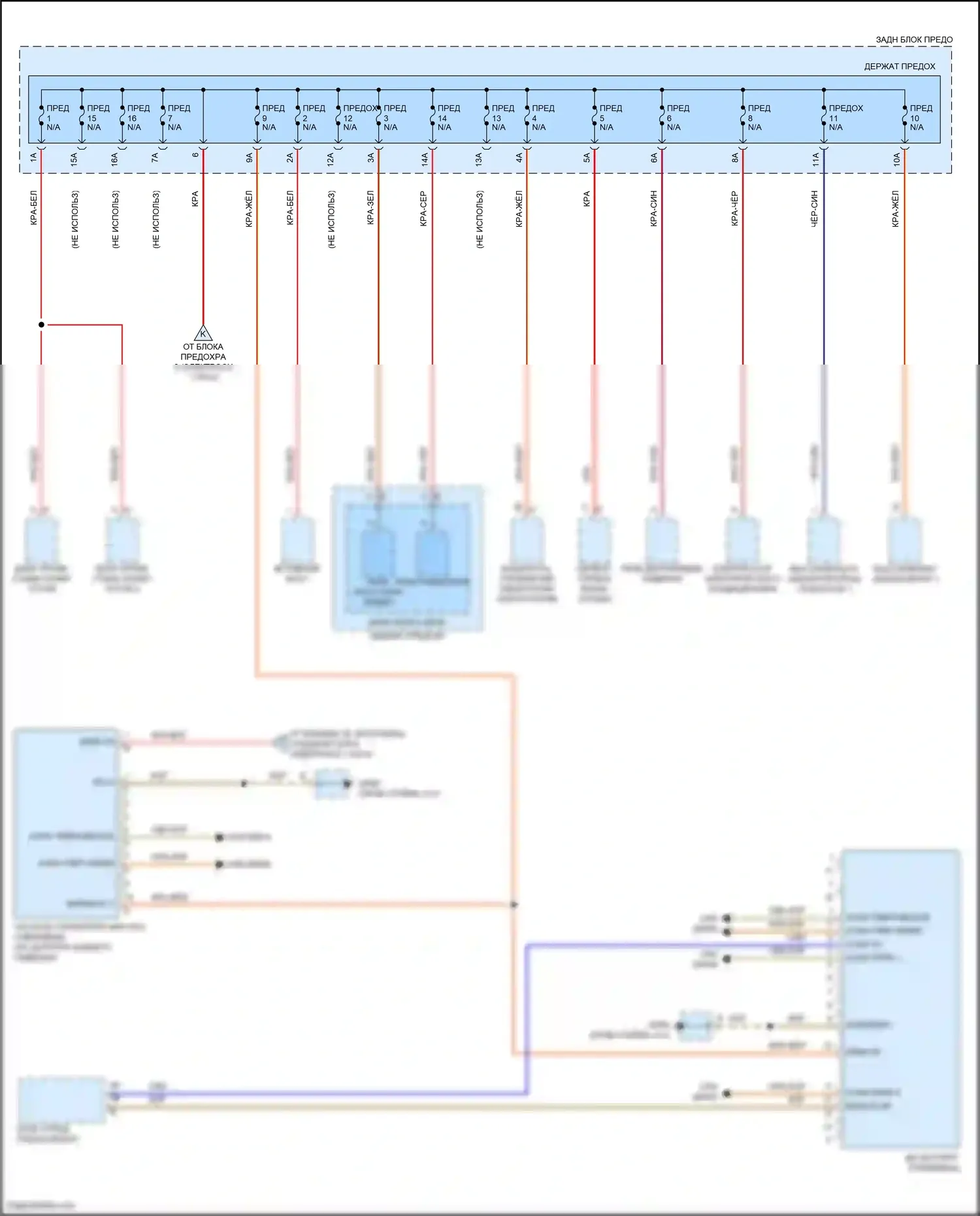 Cayenne S Porsche III (2017-2023): Электросхема блока предохранителей реле (6 из 9) 