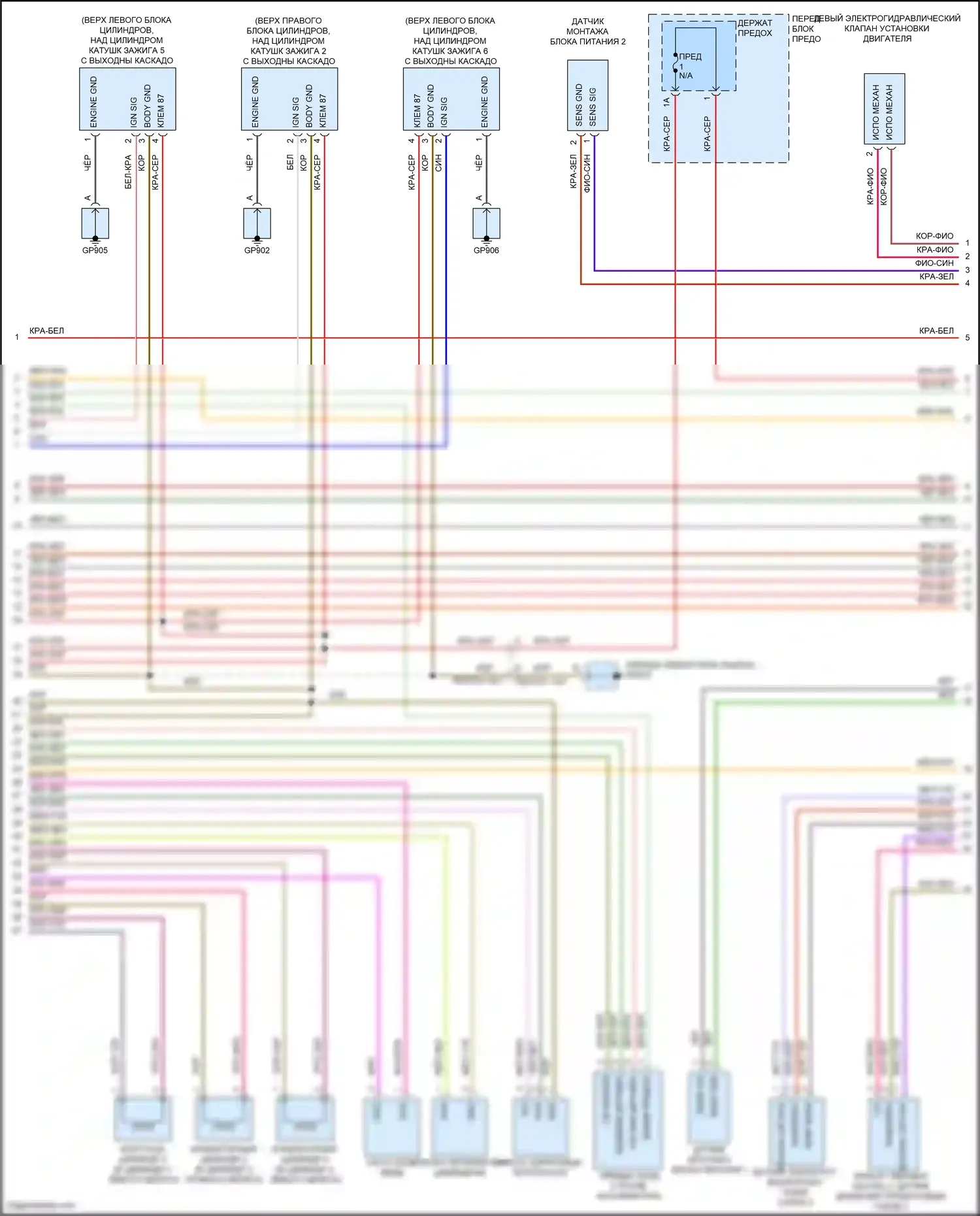 Cayenne S Porsche III (2017-2023): Электросхема двигателя 2.9л турбо (4 из 8) 