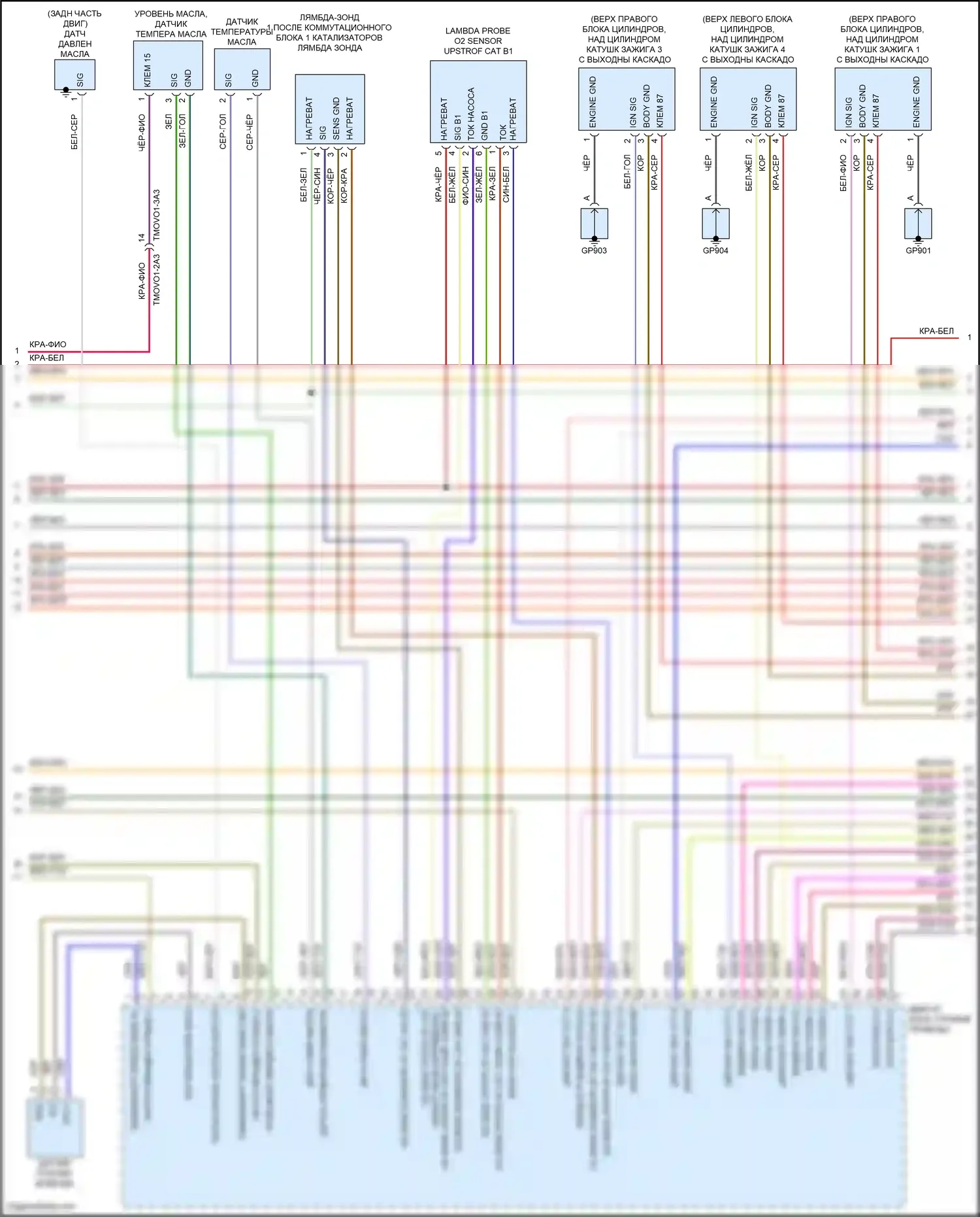 Cayenne S Porsche III (2017-2023): Электросхема двигателя 3,0л турбо (3 из 8) 