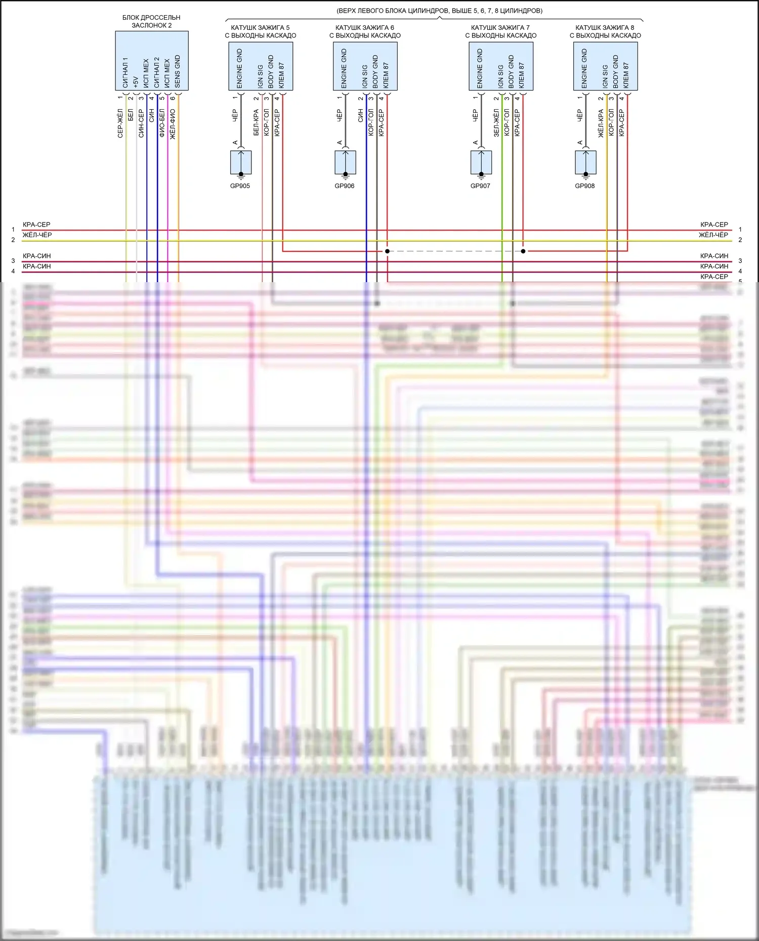 Cayenne S Porsche III (2017-2023): Электросхема двигателя 4.0л турбо (3 из 11) 