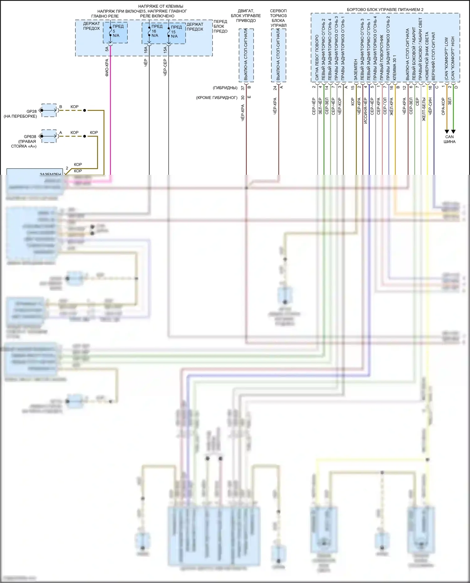 Cayenne S Porsche III (2017-2023): Электросхема фар и фонарей (1 из 2) 