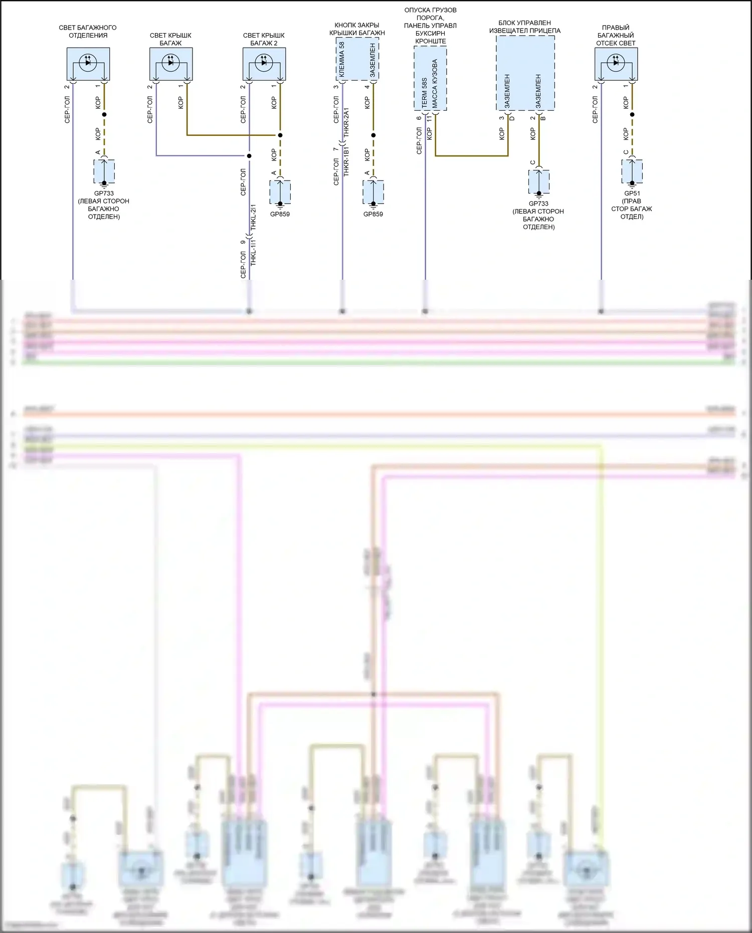 Cayenne S Porsche III (2017-2023): Электросхема освещения салона (2 из 8) 