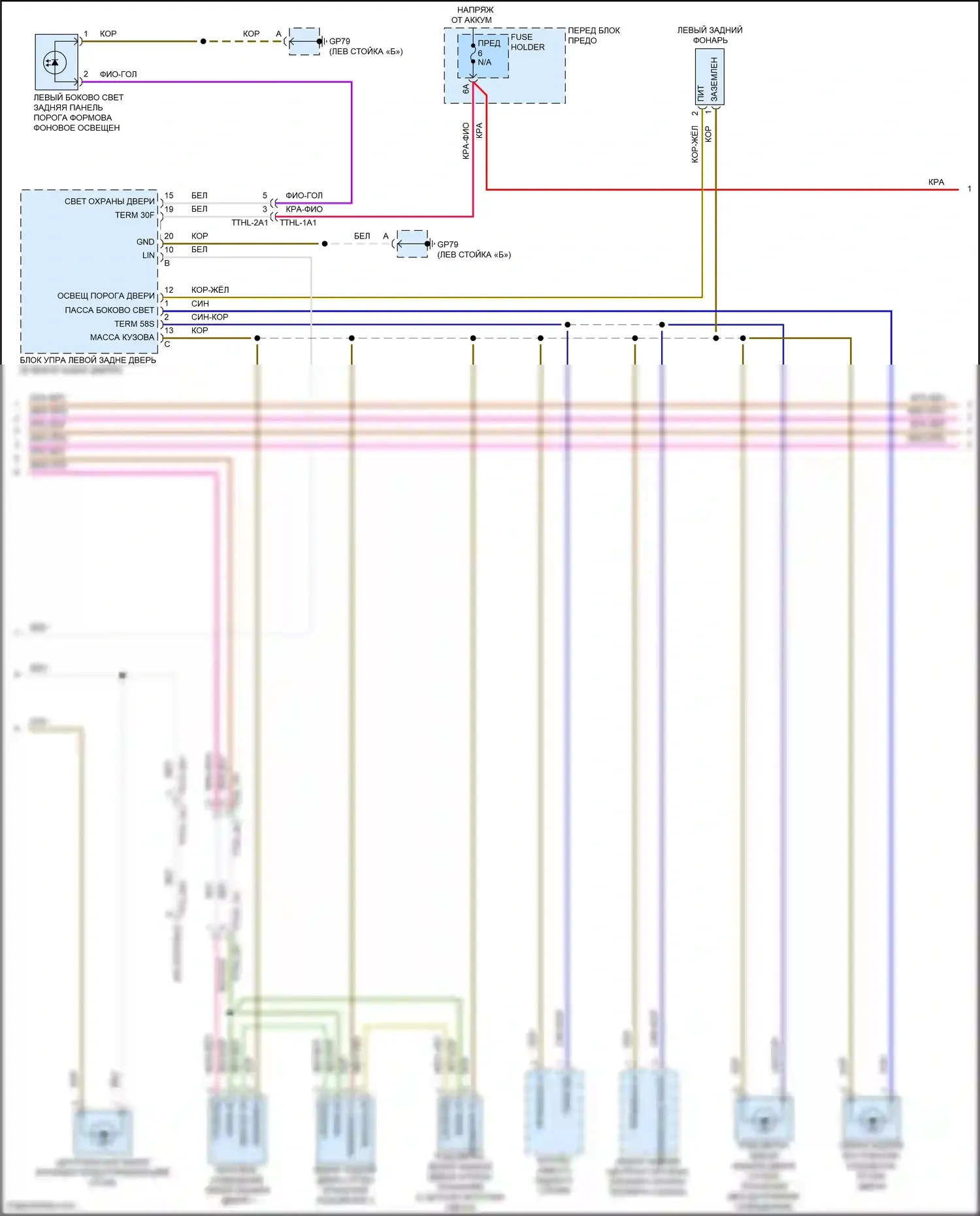 Cayenne S Porsche III (2017-2023): Электросхема освещения салона (6 из 8) 
