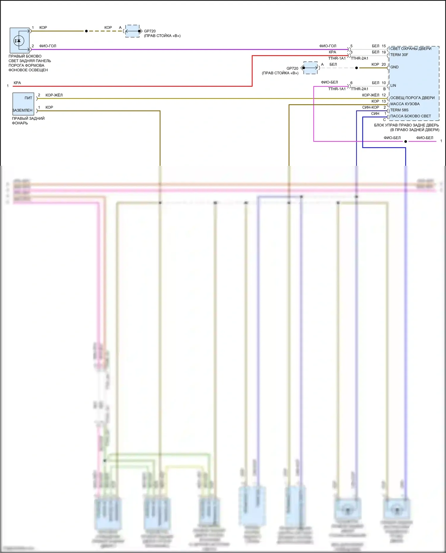 Cayenne S Porsche III (2017-2023): Электросхема освещения салона (7 из 8) 