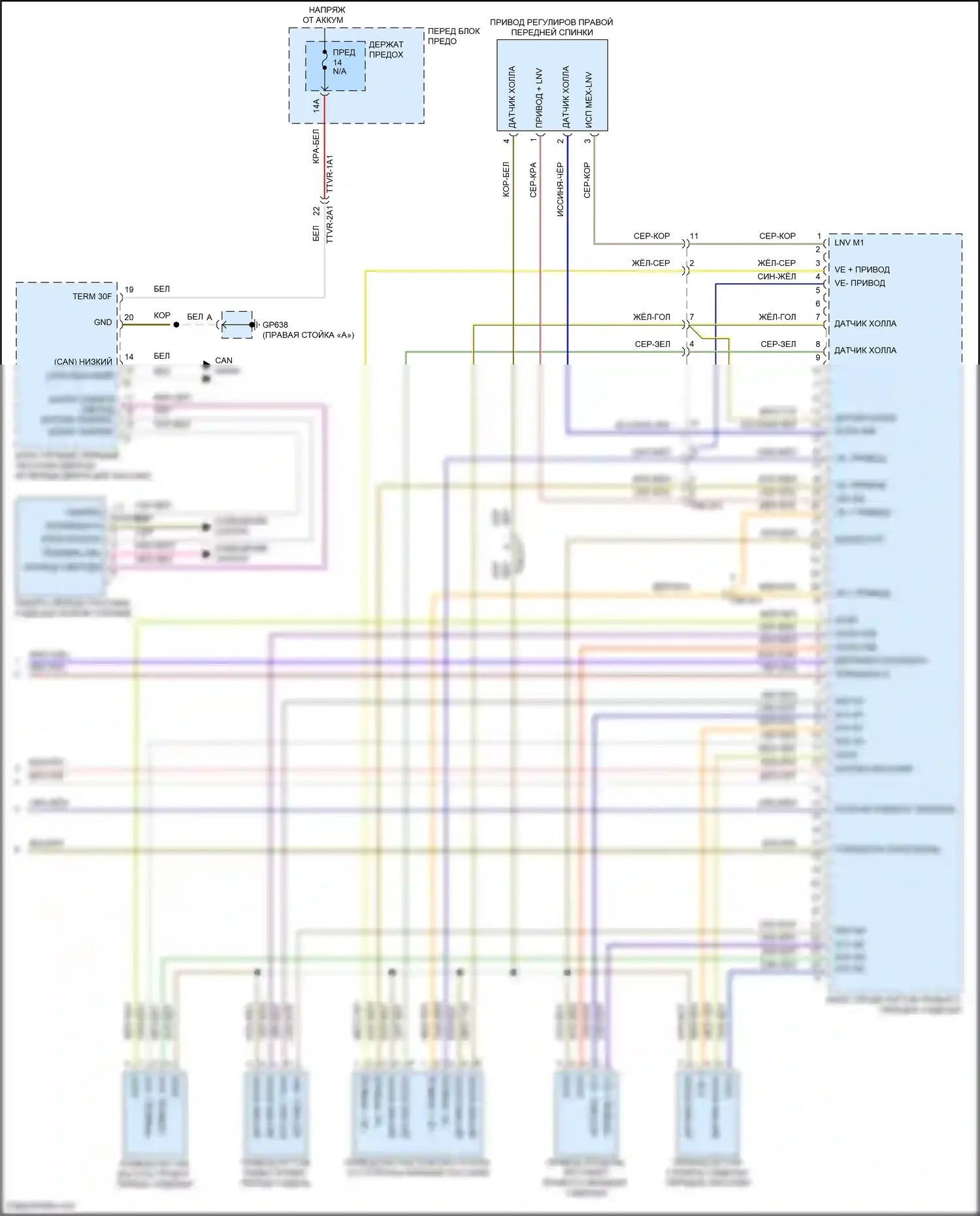 Cayenne S Porsche III (2017-2023): Электросхема сиденья памяти пассажира (2 из 2) 