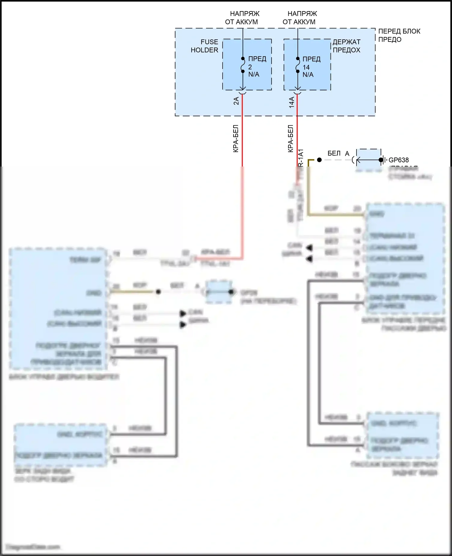Cayenne S Porsche III (2017-2023): Электросхема обогреваемых зеркал 