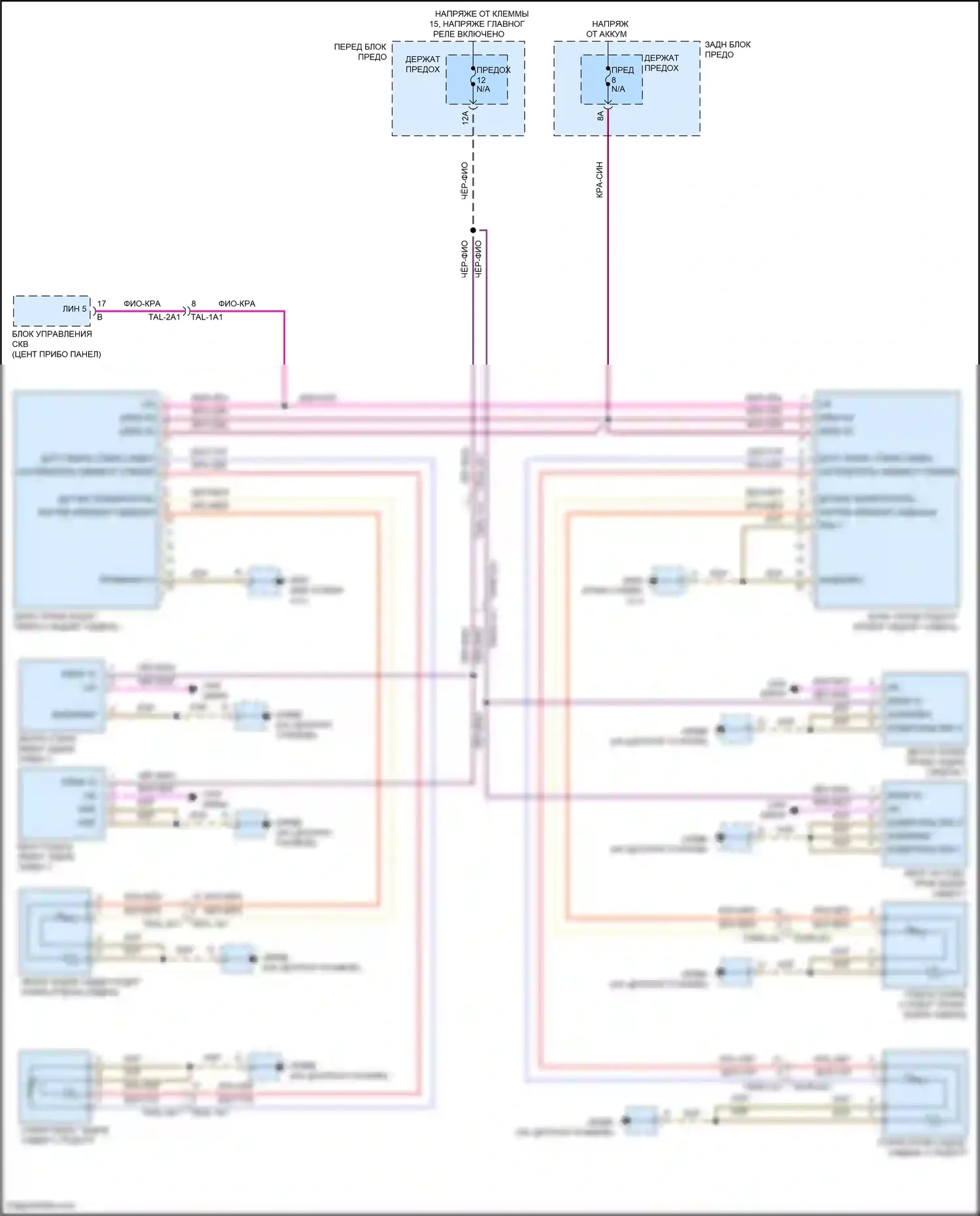 Cayenne S Porsche III (2017-2023): Электросхема задних обогреваемых сидений 