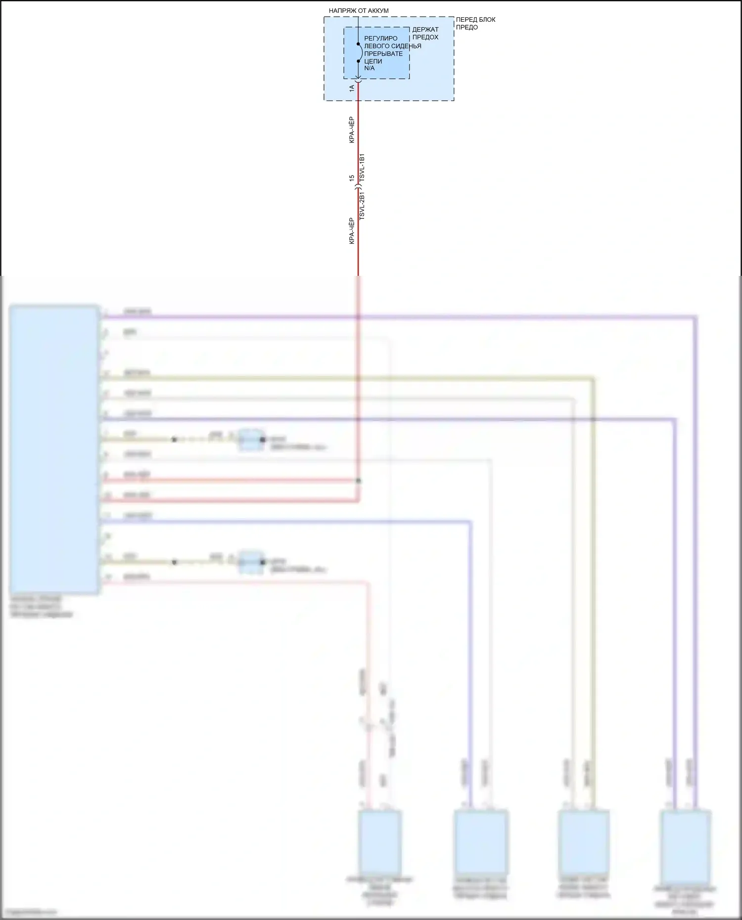 Cayenne S Porsche III (2017-2023): Питание водительского сиденья электросхема 