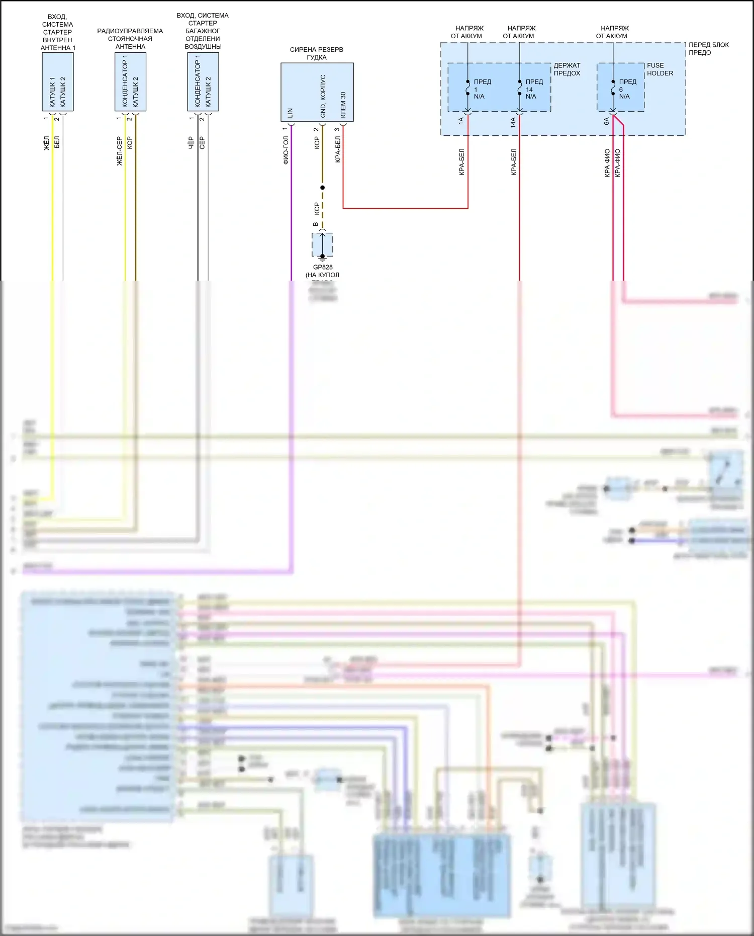 Cayenne S Porsche III (2017-2023): Электросхема центрального замка (2 из 4) 