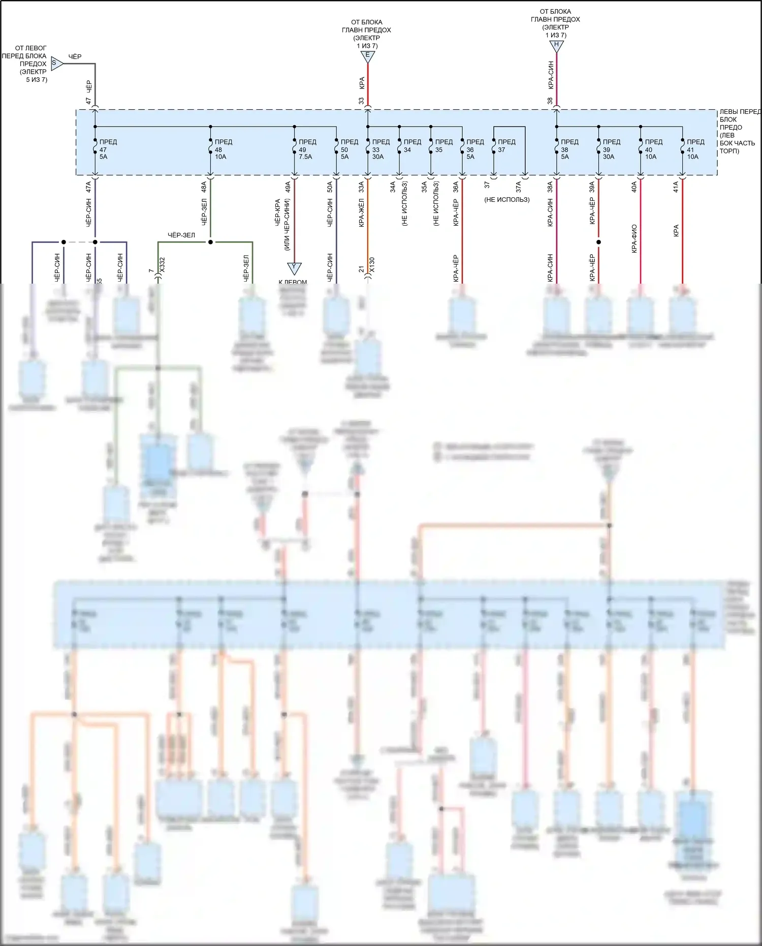 Cayenne Turbo S Porsche 958 рестайлинг (2014-2018): Электросхема блока предохранителей реле (6 из 7) 