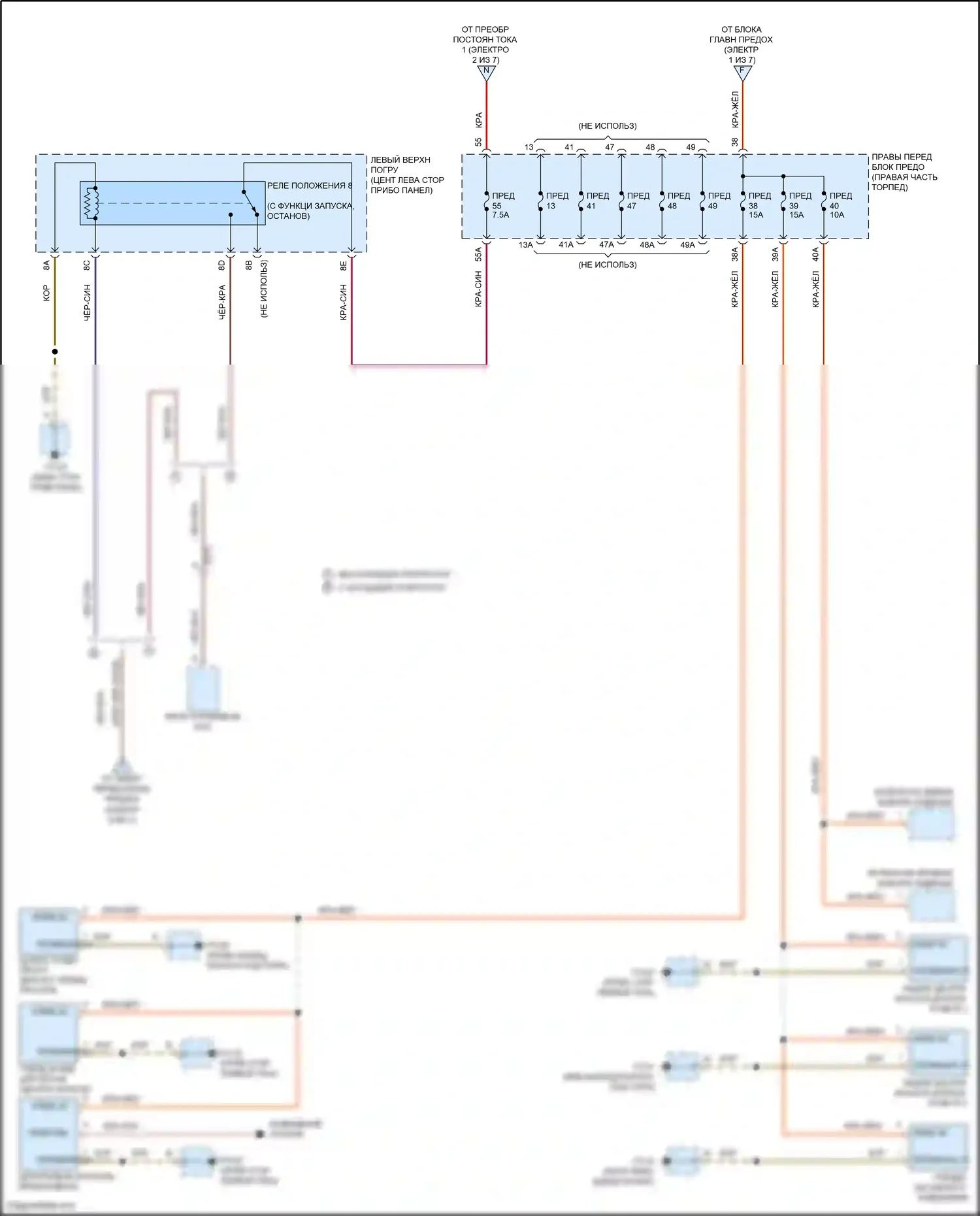 Cayenne Turbo S Porsche 958 рестайлинг (2014-2018): Электросхема блока предохранителей реле (7 из 7) 