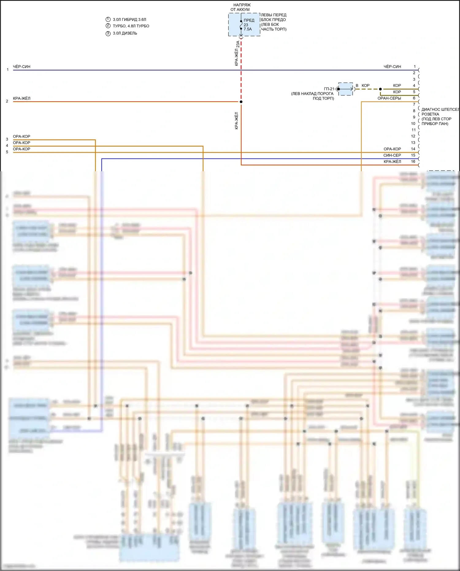 Cayenne Turbo S Porsche 958 рестайлинг (2014-2018): Can шина электросхема (3 из 3) 