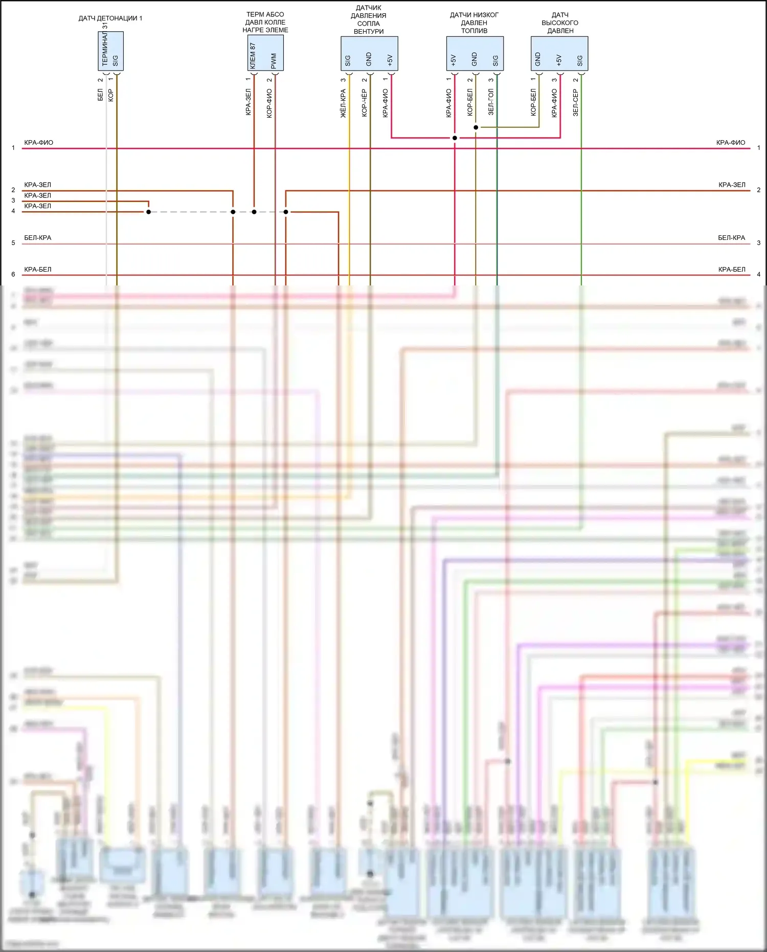 Cayenne Turbo S Porsche 958 рестайлинг (2014-2018): Электросхема двигателя 3,6л турбо (3 из 6) 