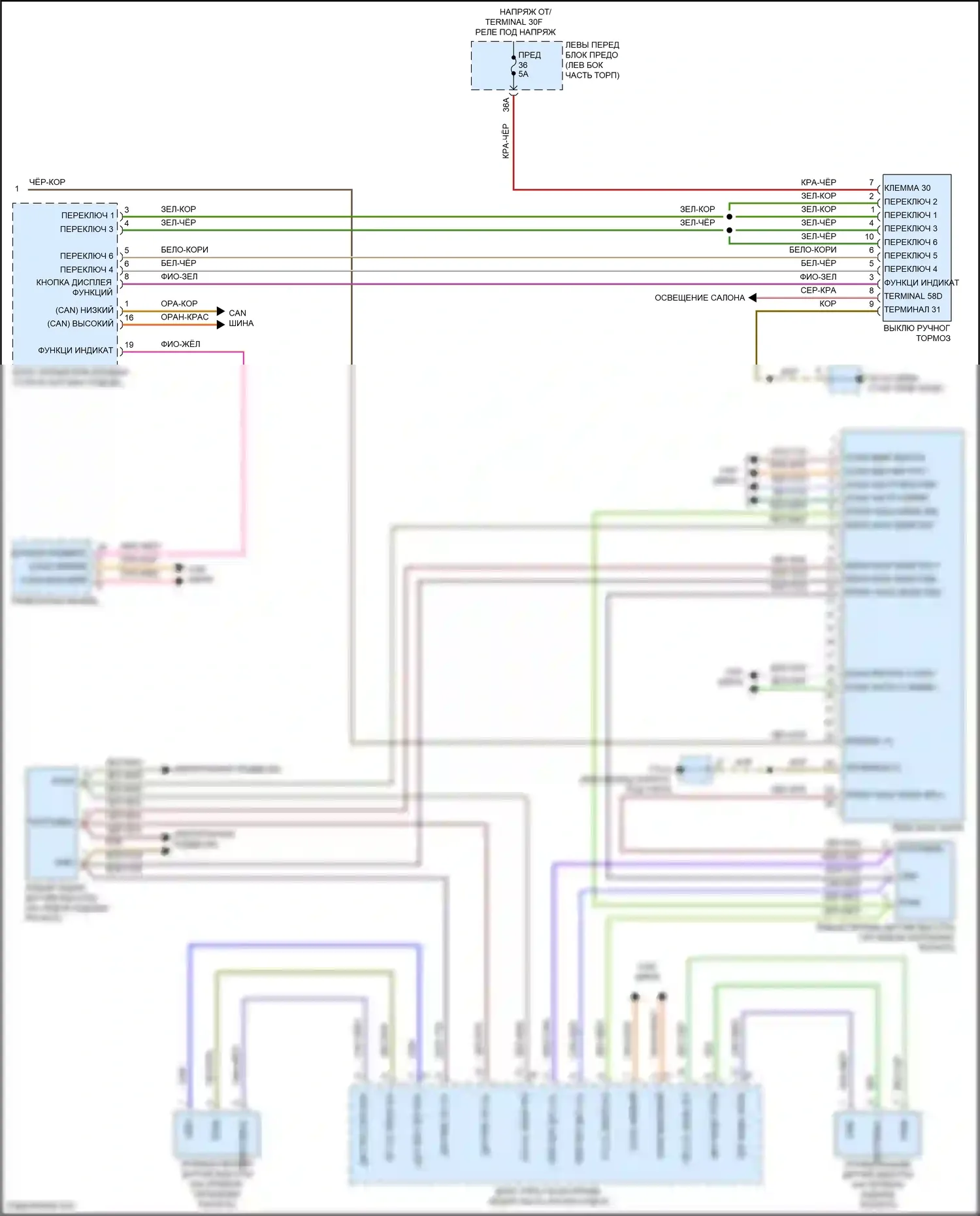 Cayenne Turbo S Porsche 958 рестайлинг (2014-2018): Электросхема фар (2 из 2) 