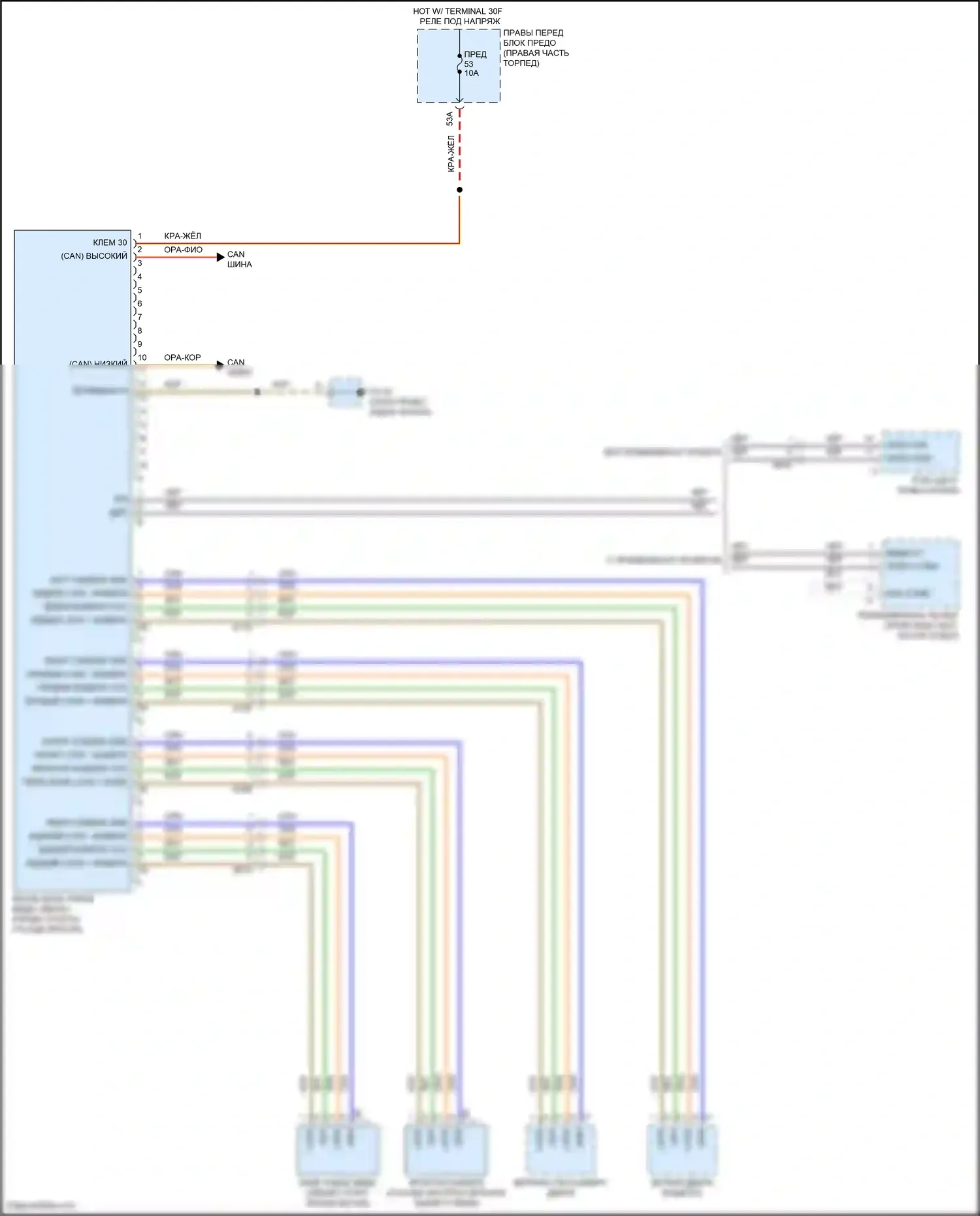 Cayenne Turbo S Porsche 958 рестайлинг (2014-2018): Электросхема реального вида сверху 