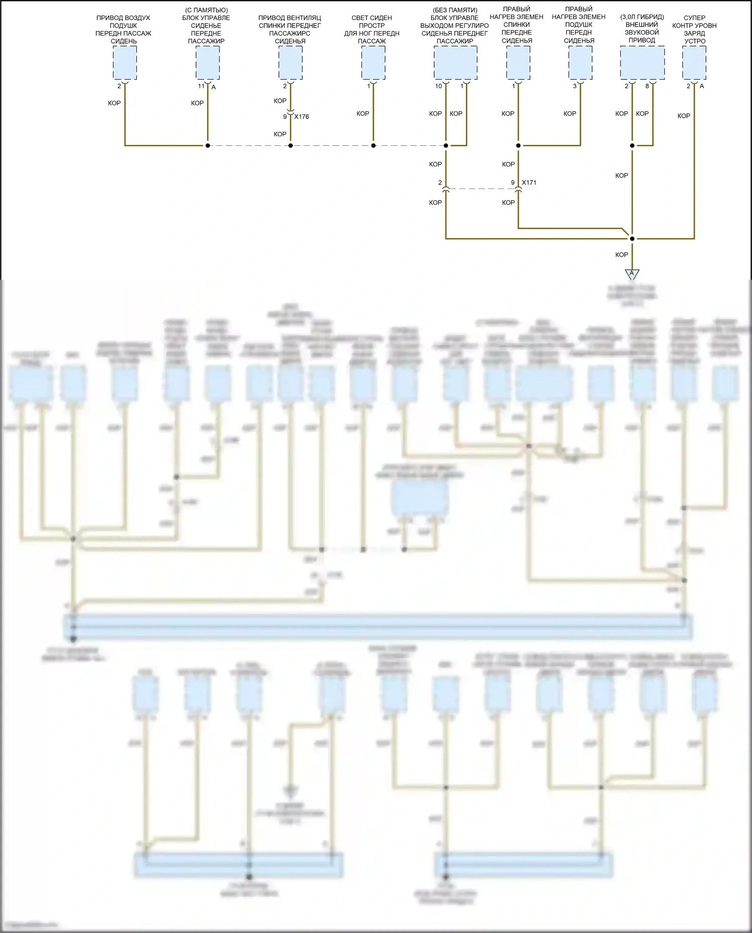 Cayenne Turbo S Porsche 958 рестайлинг (2014-2018): Электросхема разводки массы (5 из 7) 
