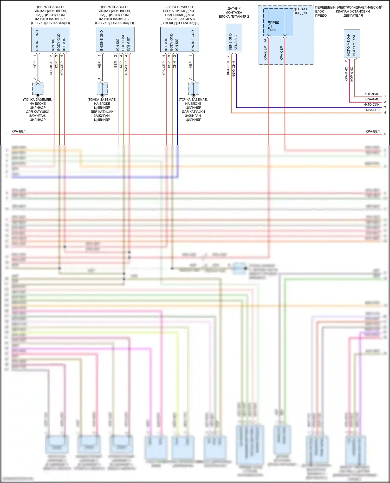 Cayenne Turbo S Porsche III (2018-2023): Электросхема двигателя 2.9л турбо (4 из 8) 