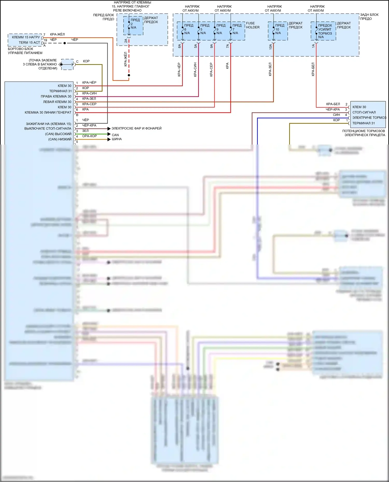 Cayenne Turbo S Porsche III (2018-2023): Электросхема буксировки прицепа 