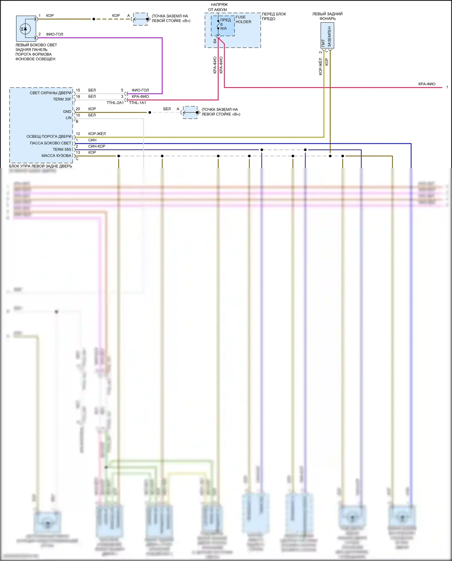 Cayenne Turbo S Porsche III (2018-2023): Электросхема освещения салона (6 из 8) 