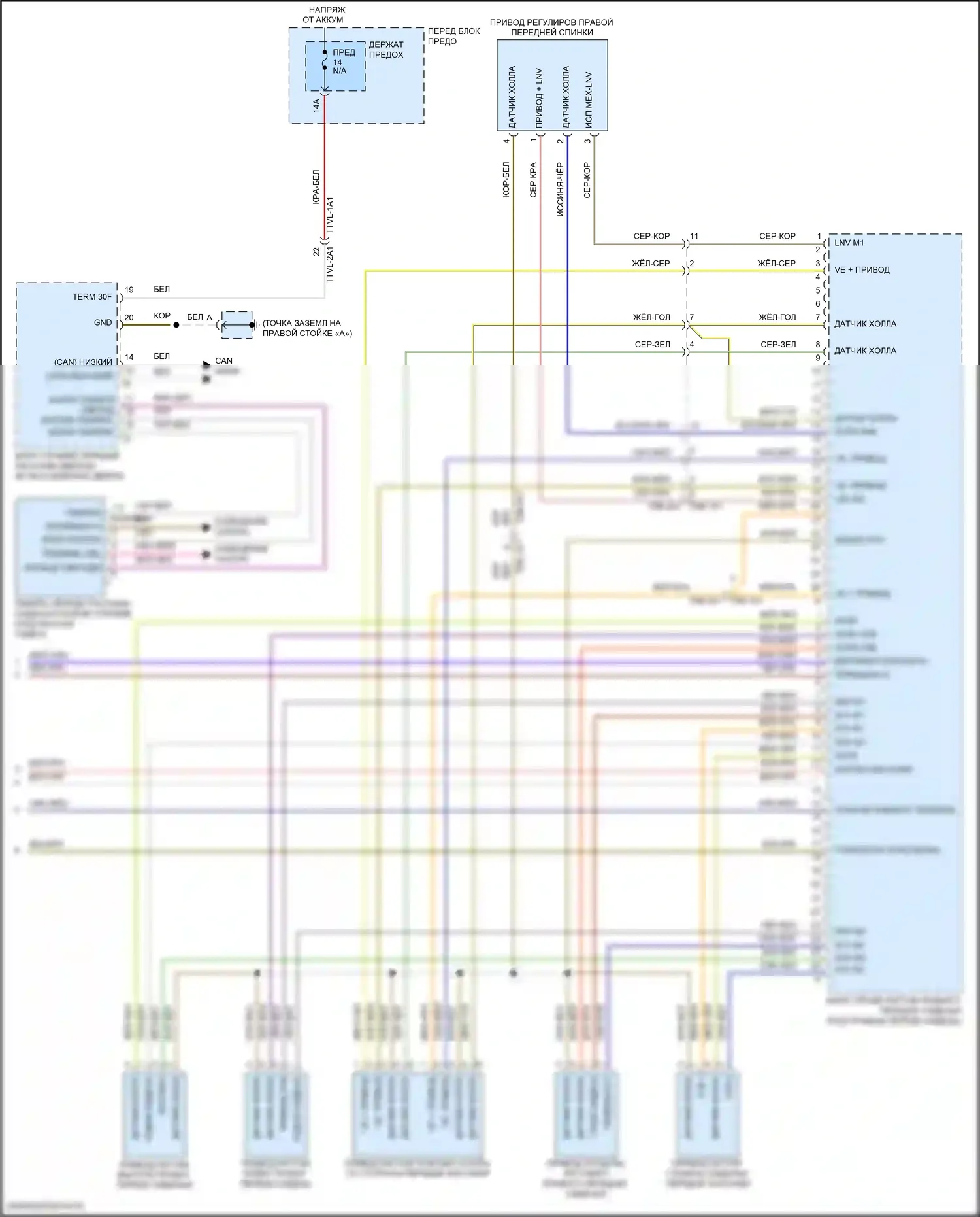 Cayenne Turbo S Porsche III (2018-2023): Электросхема сиденья памяти пассажира (2 из 2) 