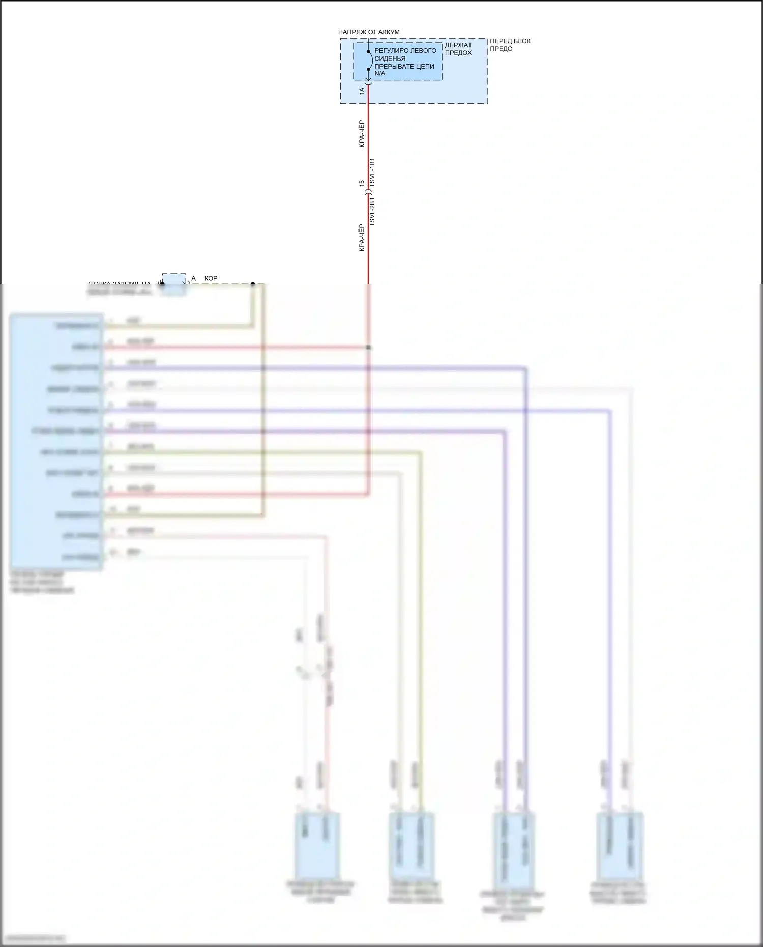 Cayenne Turbo S Porsche III (2018-2023): Питание водительского сиденья электросхема 
