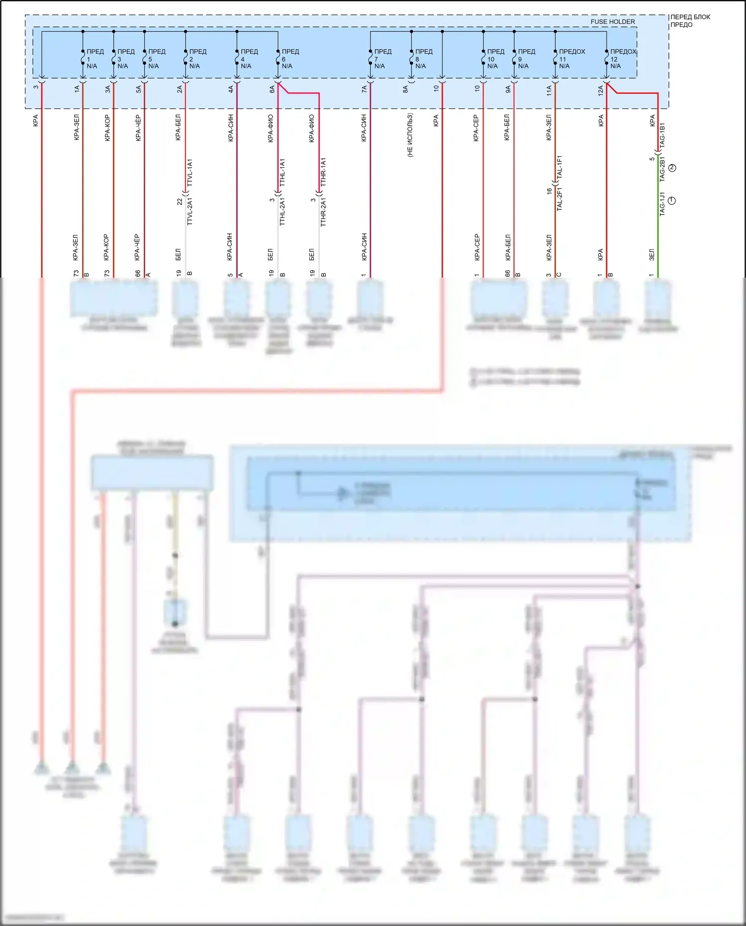 Cayenne Turbo Porsche III (2017-2023): Электросхема блока предохранителей реле (2 из 9) 