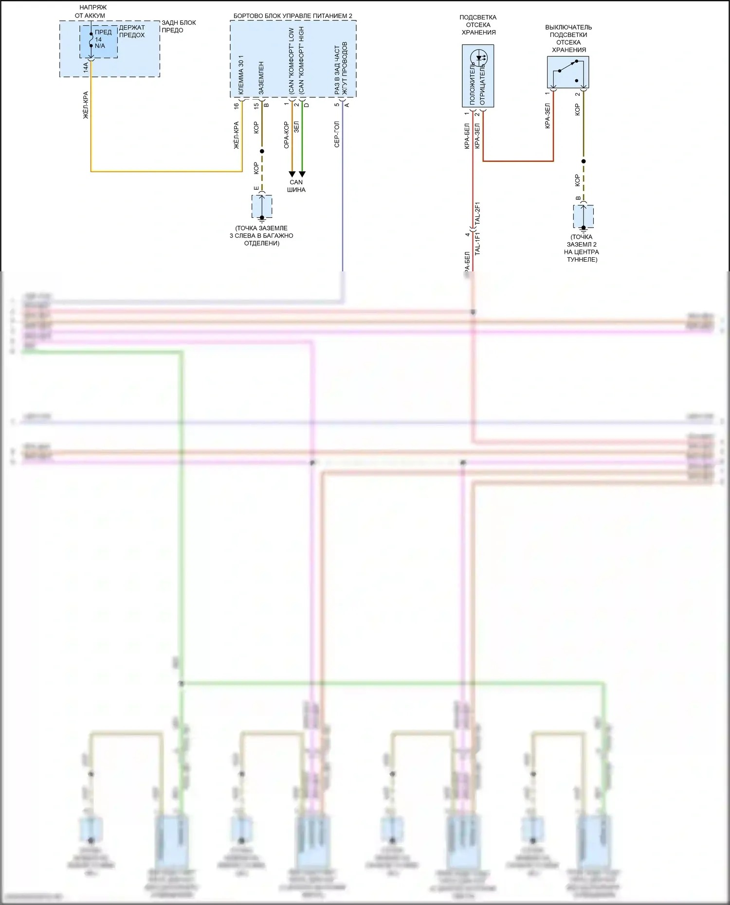Cayenne Turbo Porsche III (2017-2023): Электросхема освещения салона (3 из 8) 