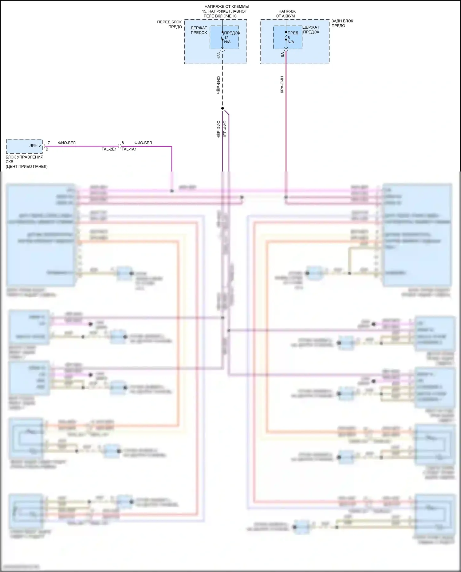 Cayenne Turbo Porsche III (2017-2023): Электросхема задних обогреваемых сидений 