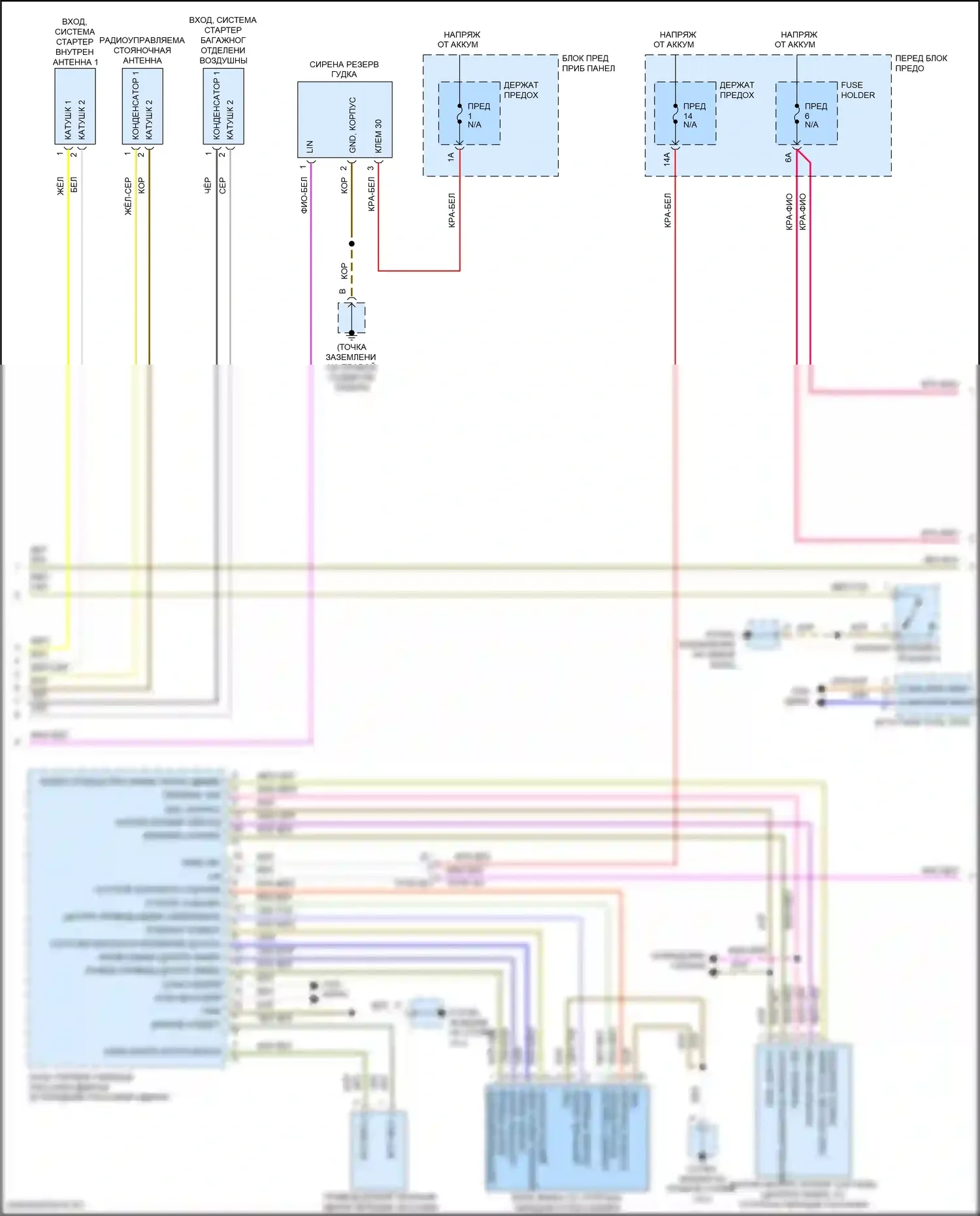 Cayenne Turbo Porsche III (2017-2023): Электросхема центрального замка (2 из 4) 