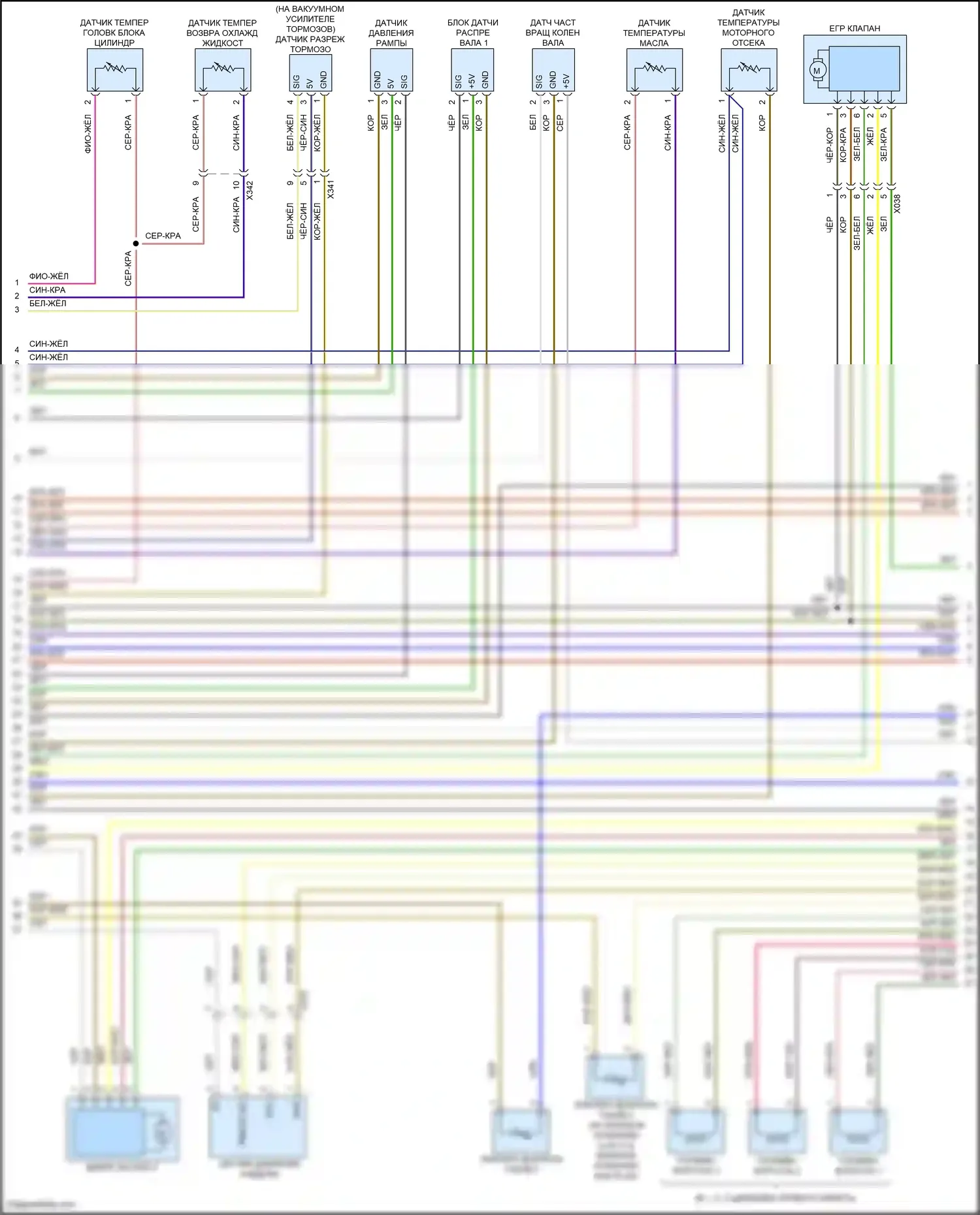Cayenne Porsche II рестайлинг (2014-2018): Электросхема двигателя 3.0л дизель (2 из 8) 