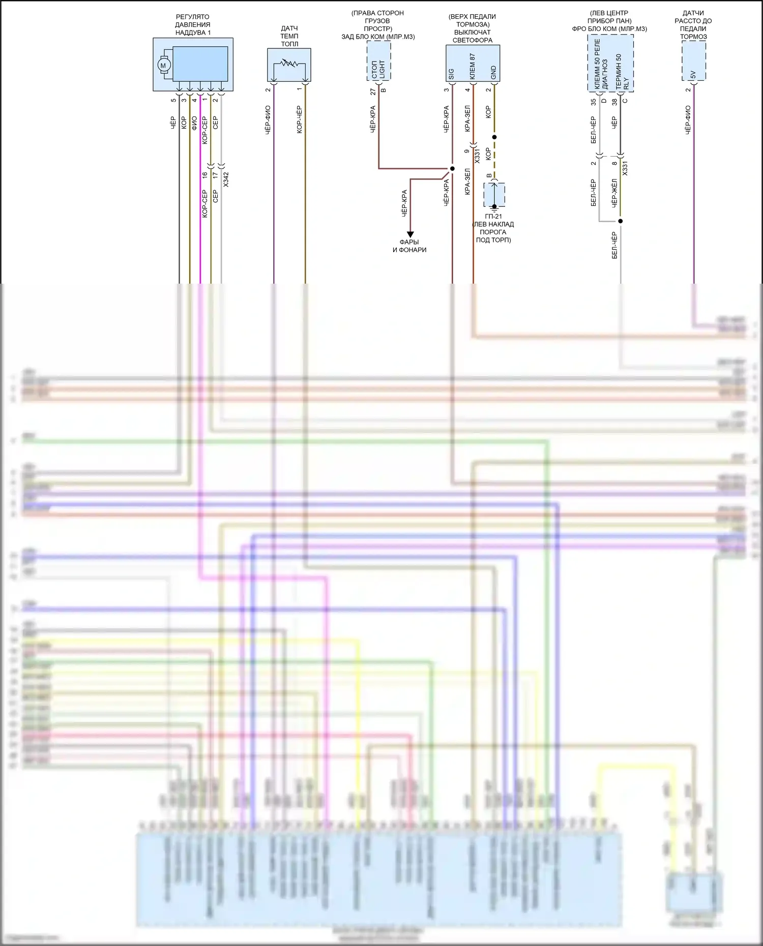 Cayenne Porsche II рестайлинг (2014-2018): Электросхема двигателя 3.0л дизель (3 из 8) 
