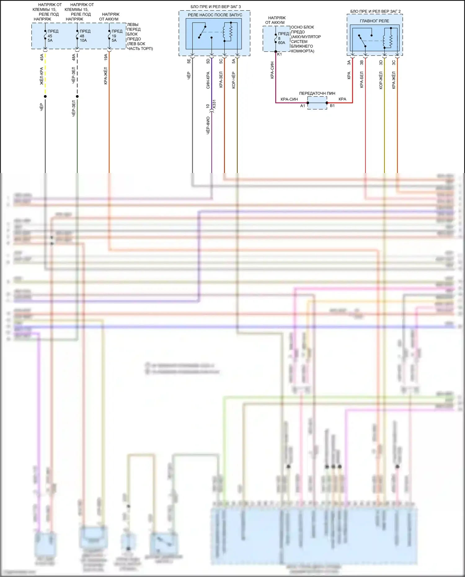 Cayenne Porsche II рестайлинг (2014-2018): Электросхема двигателя 3.0л дизель (4 из 8) 