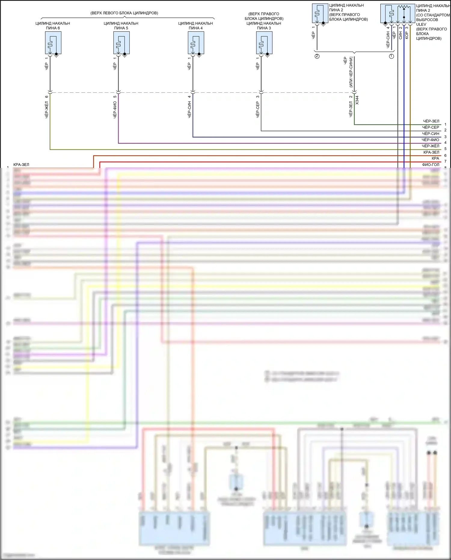 Cayenne Porsche II рестайлинг (2014-2018): Электросхема двигателя 3.0л дизель (7 из 8) 