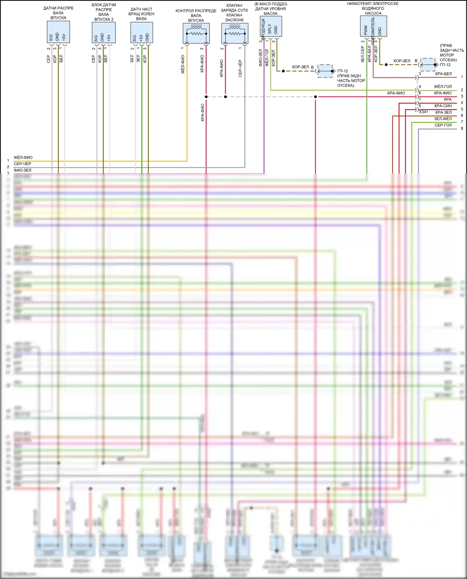Cayenne Porsche II рестайлинг (2014-2018): Электросхема двигателя 3.0l гибрид (2 из 10) 