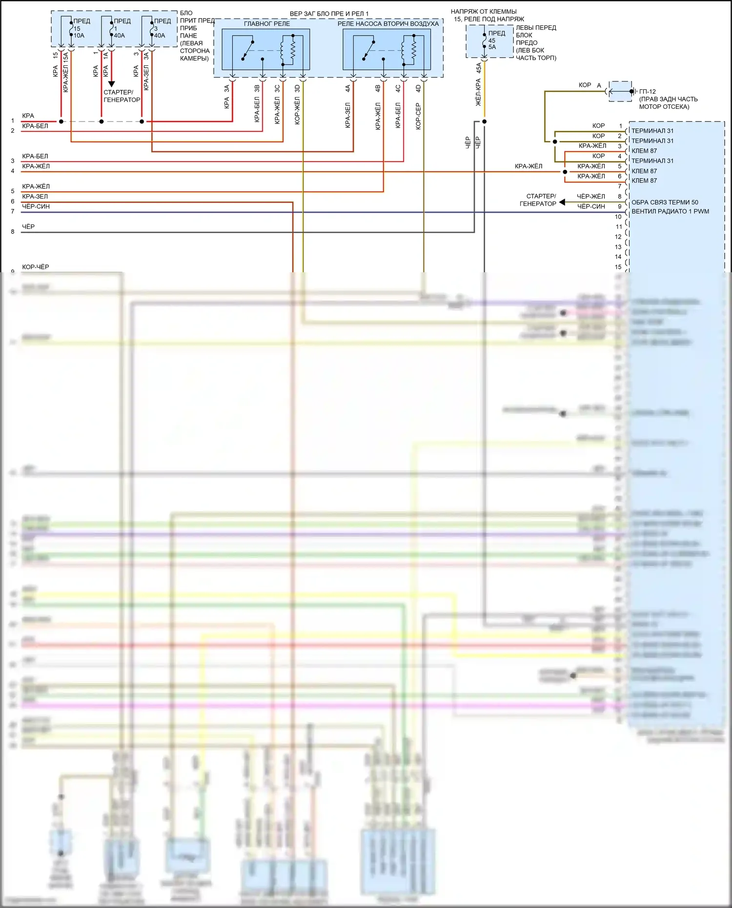 Cayenne Porsche II рестайлинг (2014-2018): Электросхема двигателя 3,6л турбо (6 из 6) 
