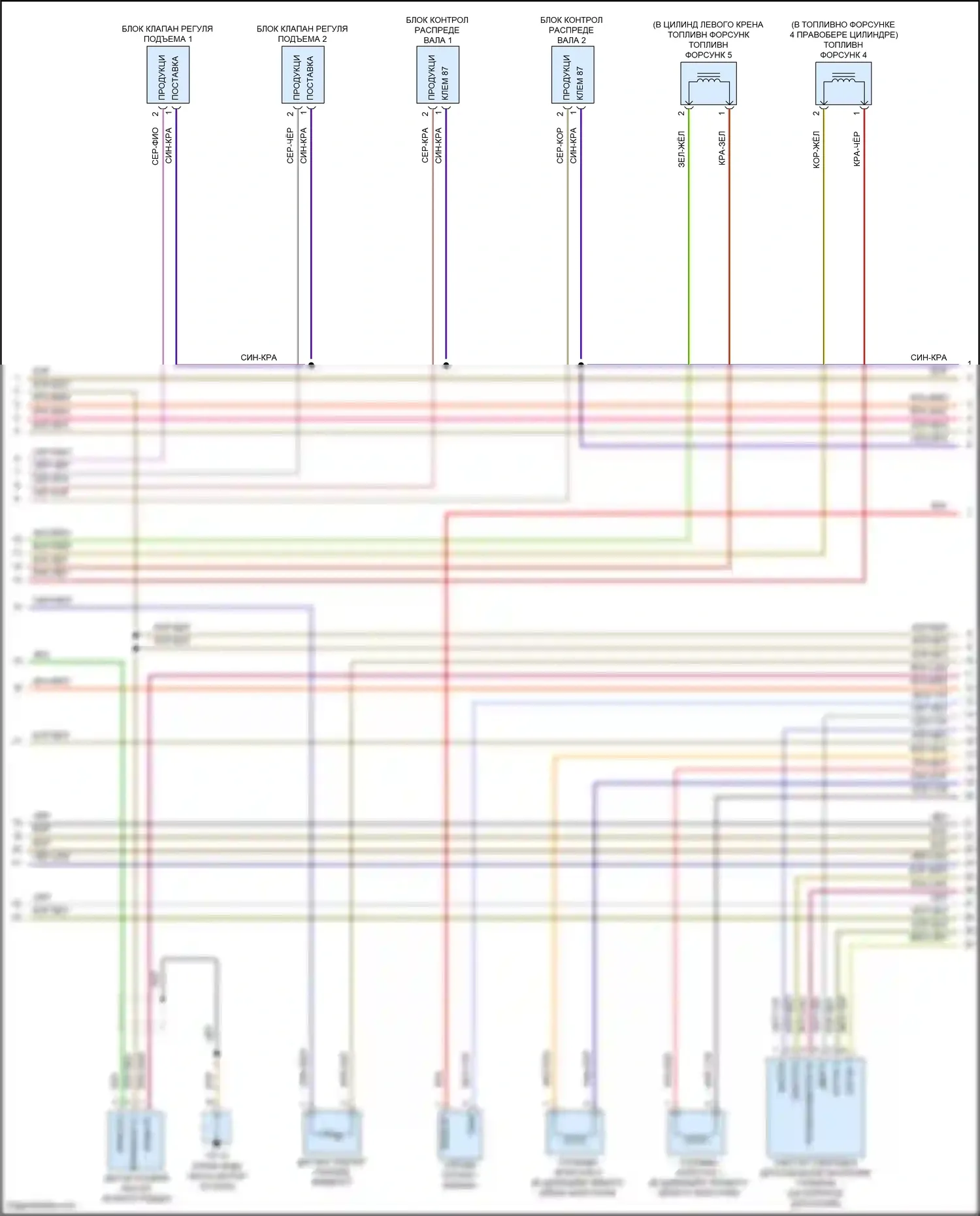 Cayenne Porsche II рестайлинг (2014-2018): Электросхема двигателя 4,8л турбо (2 из 7) 