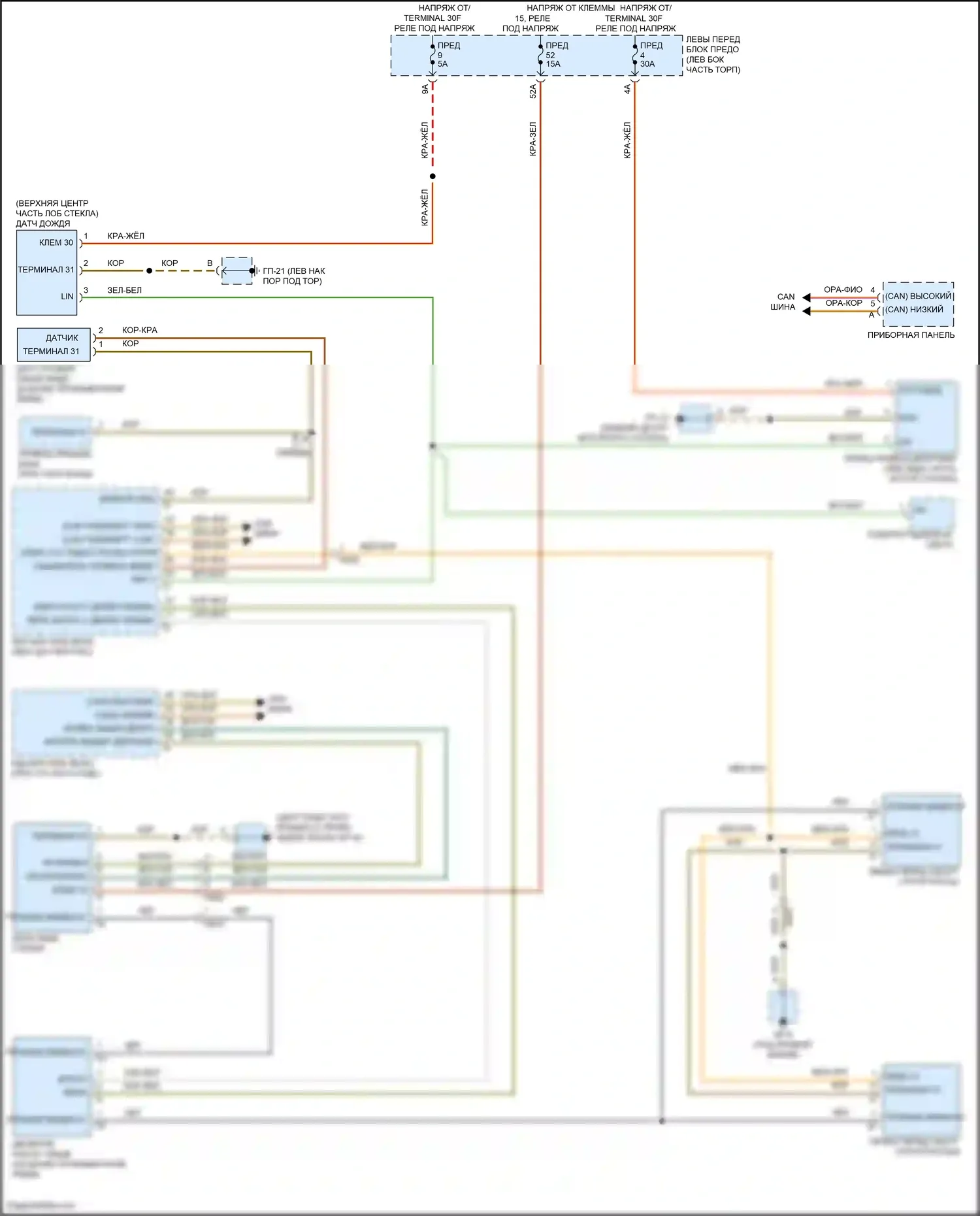 Cayenne Porsche II рестайлинг (2014-2018): Дворники и омыватели электросхема 