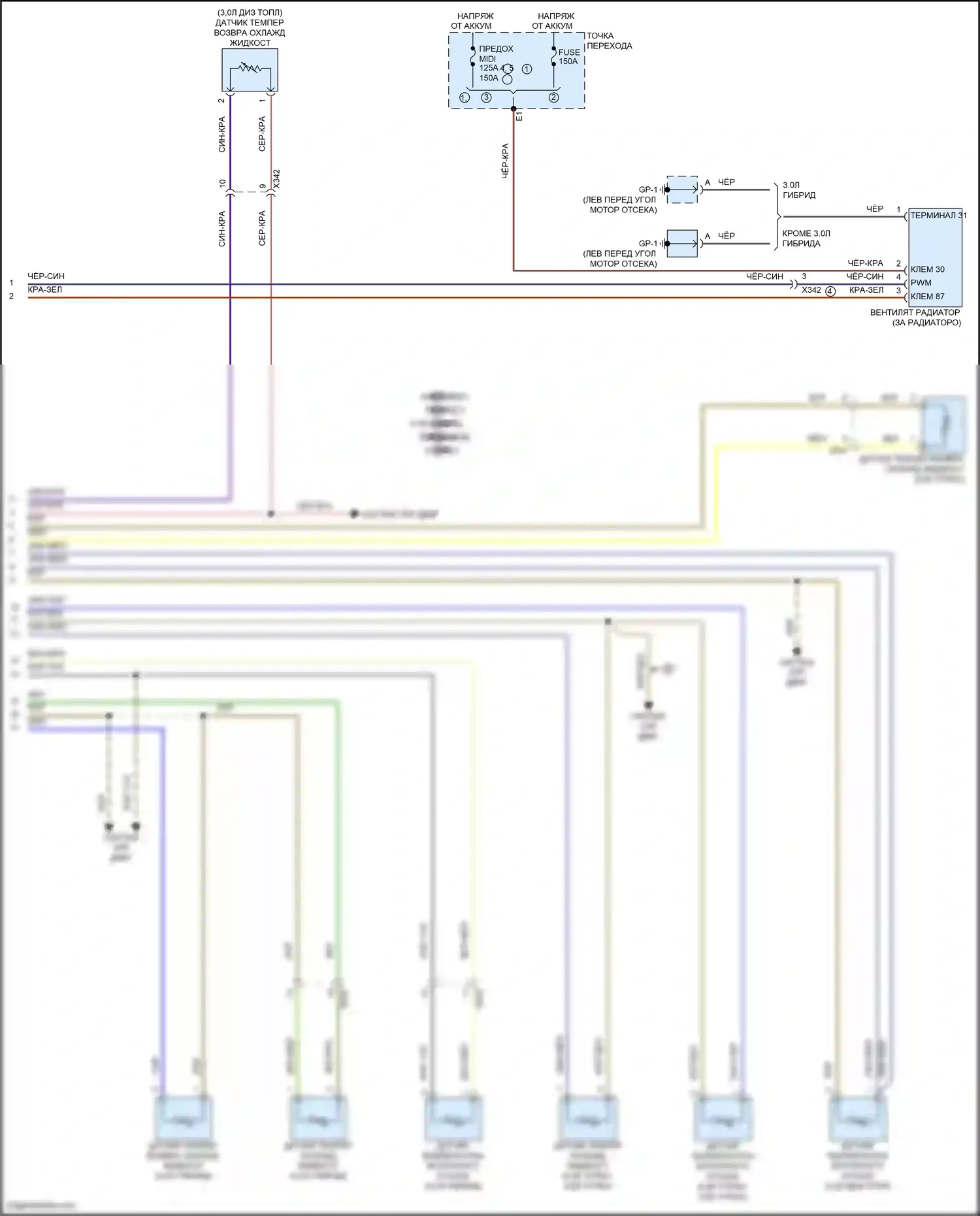 Cayenne Porsche II рестайлинг (2014-2018): Электросхема климат контроля (6 из 6) 
