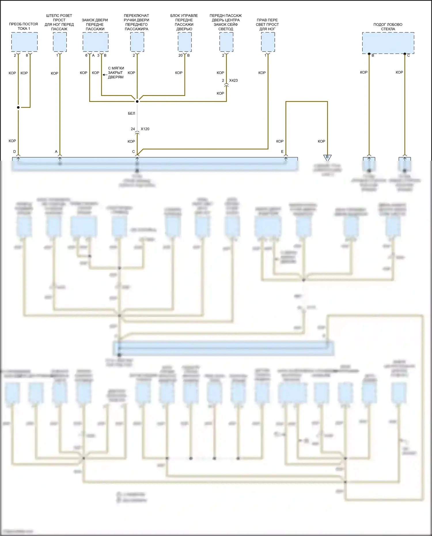 Cayenne Porsche II рестайлинг (2014-2018): Электросхема разводки массы (3 из 7) 