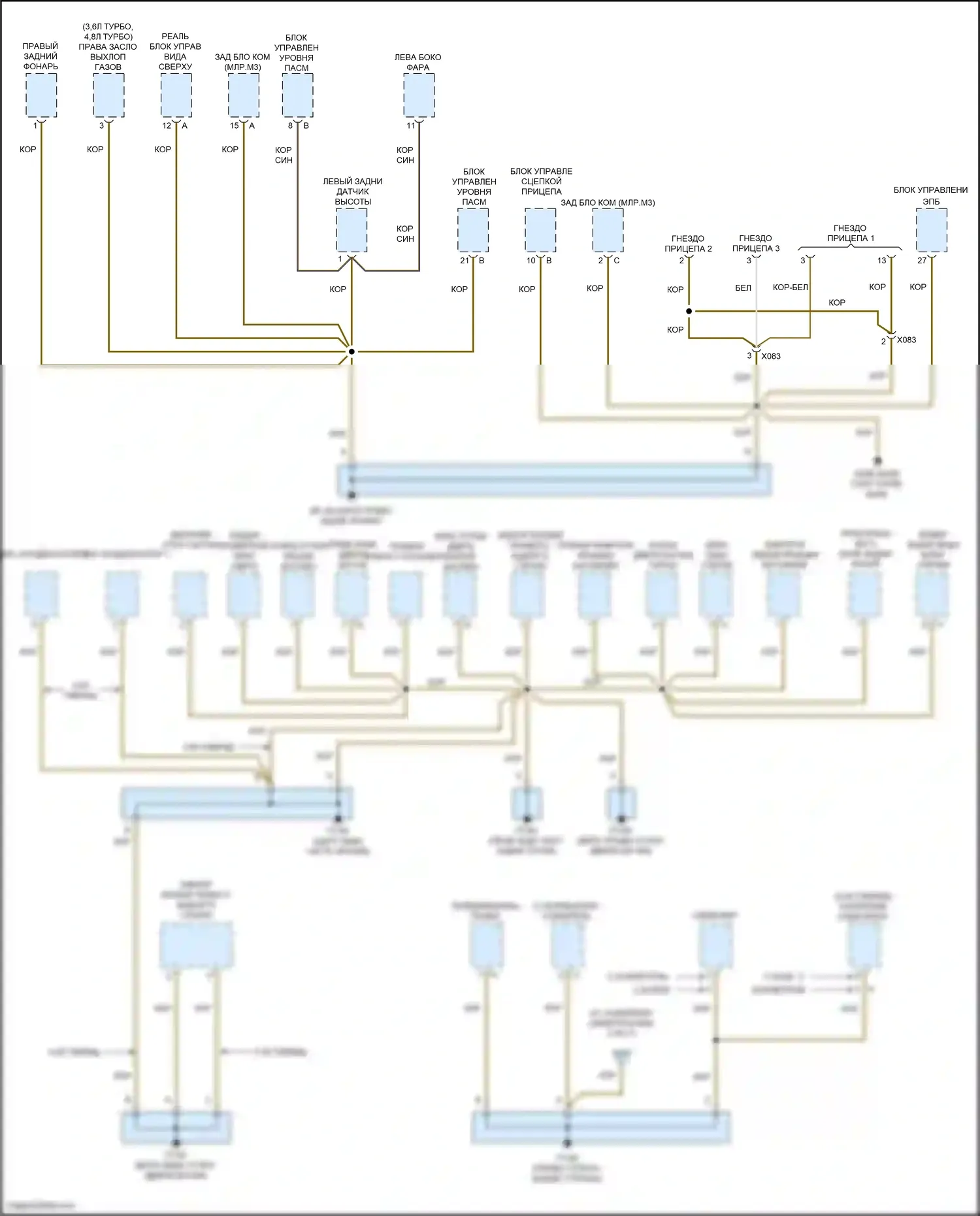 Cayenne Porsche II рестайлинг (2014-2018): Электросхема разводки массы (6 из 7) 