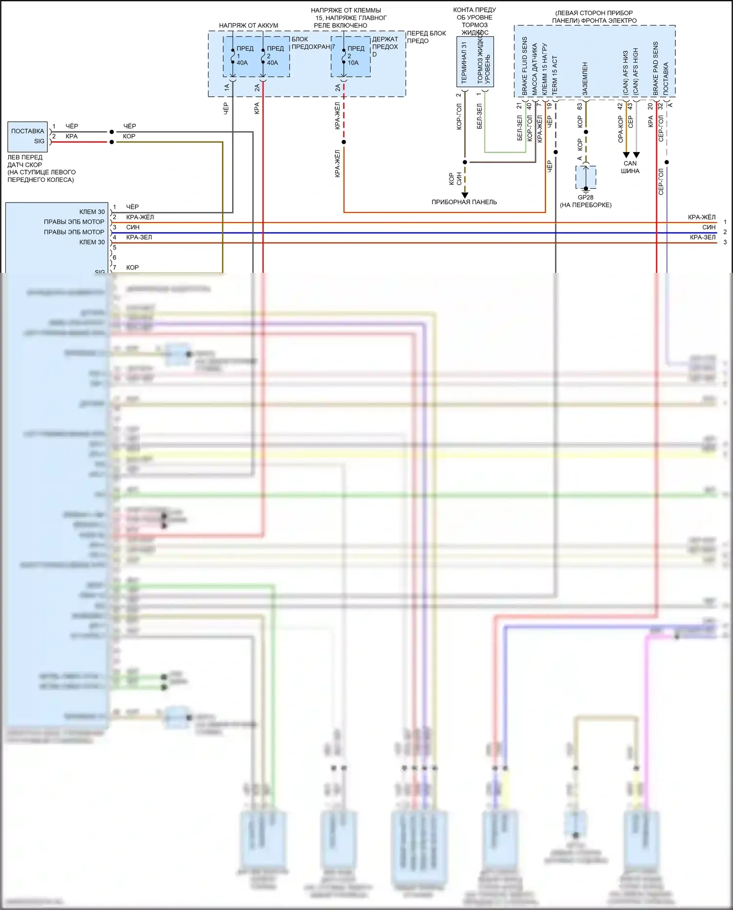 Cayenne Porsche III рестайлинг (2023-2024): Антиблокировочная система abs электросхема (1 из 2) 