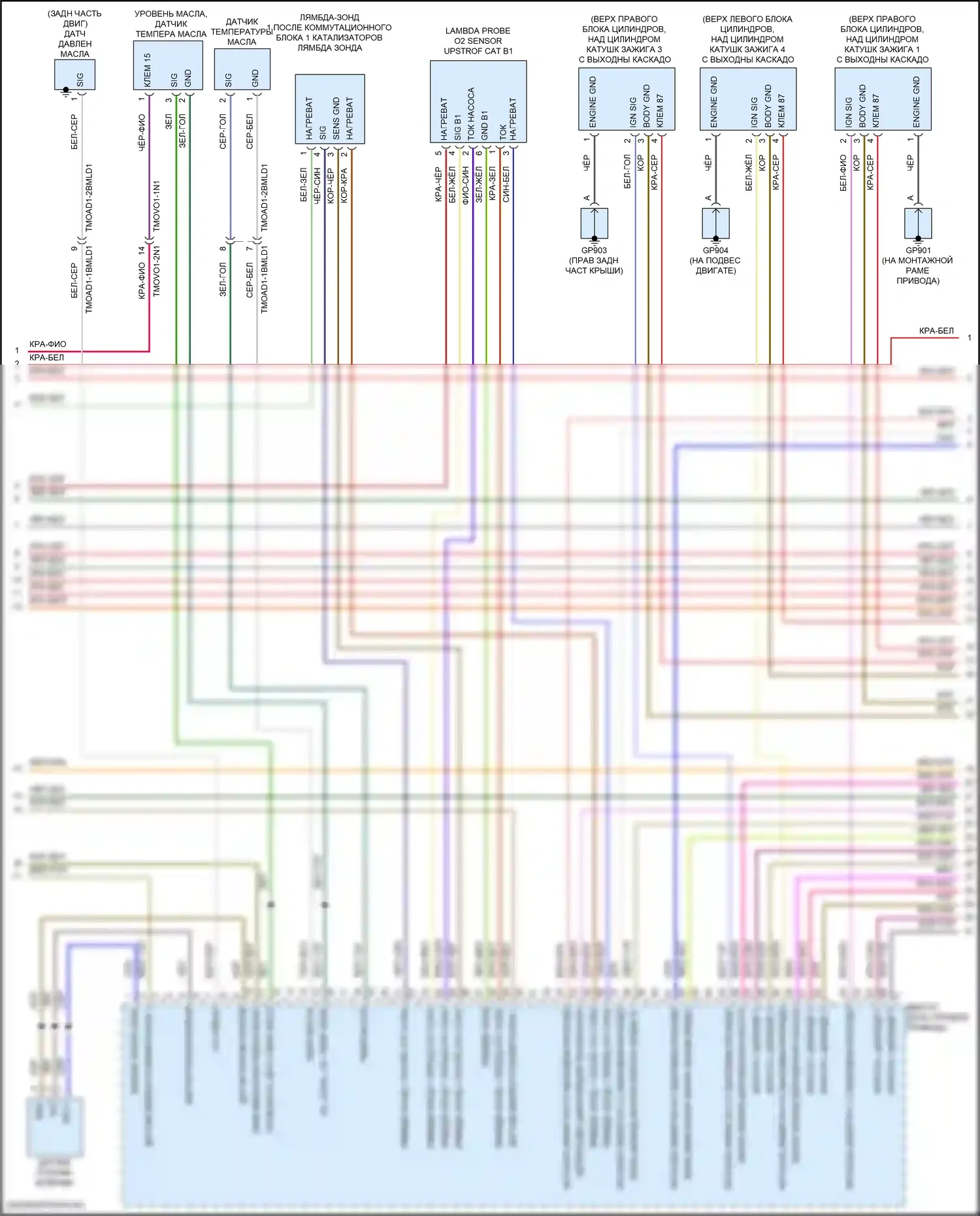 Cayenne Porsche III рестайлинг (2023-2024): Электросхема двигателя 3,0л турбо (3 из 8) 