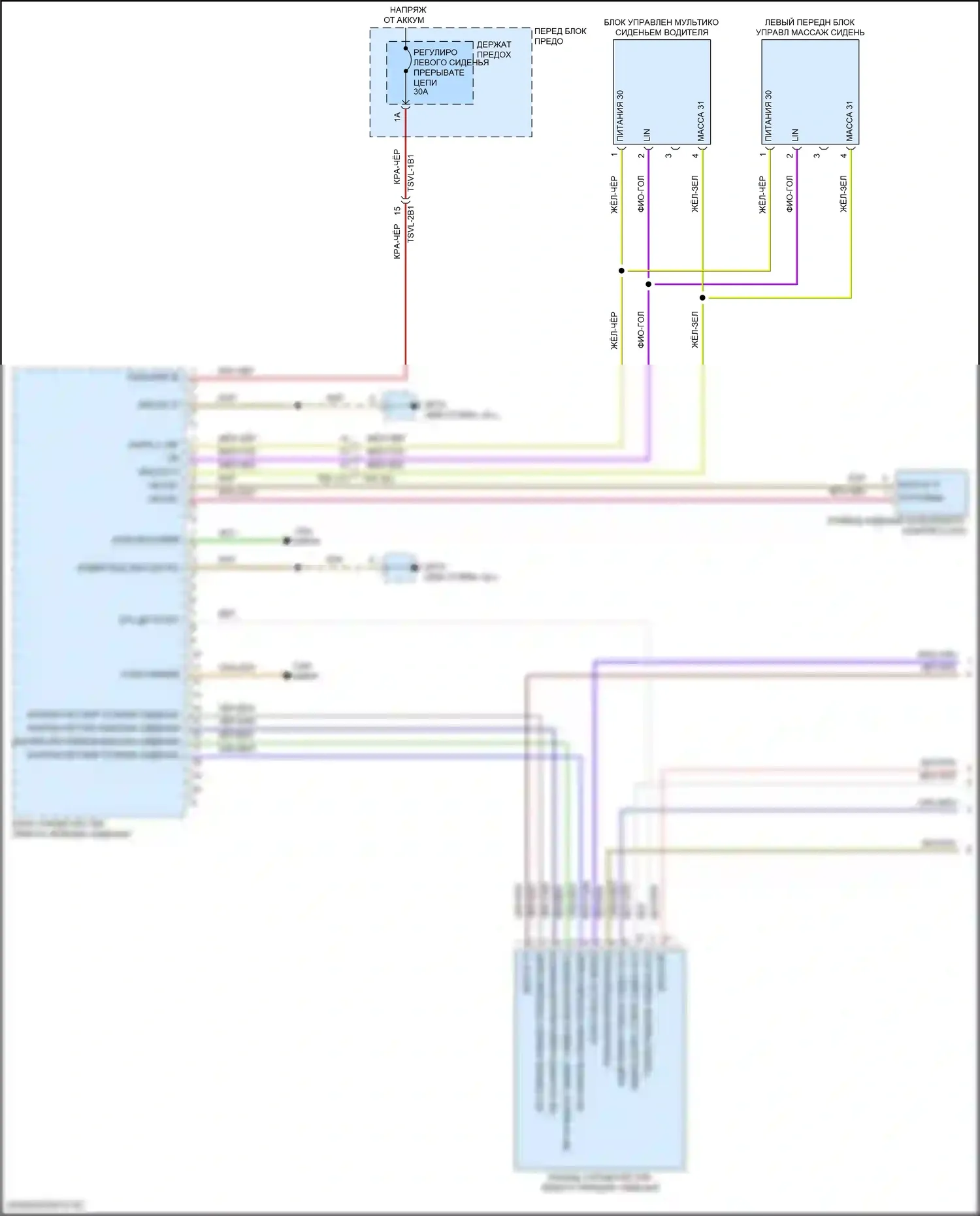 Cayenne Porsche III рестайлинг (2023-2024): Электросхема сиденья памяти водителя (1 из 2) 