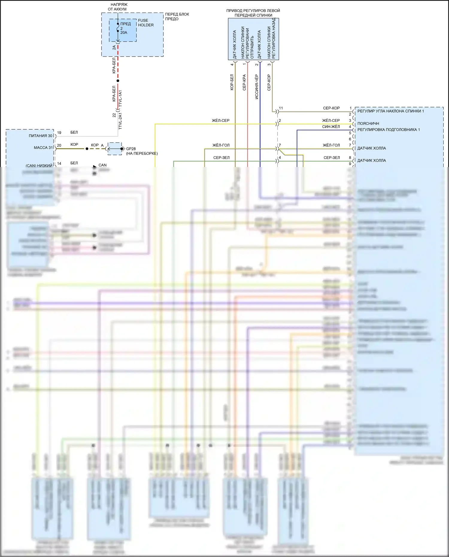 Cayenne Porsche III рестайлинг (2023-2024): Электросхема сиденья памяти водителя (2 из 2) 